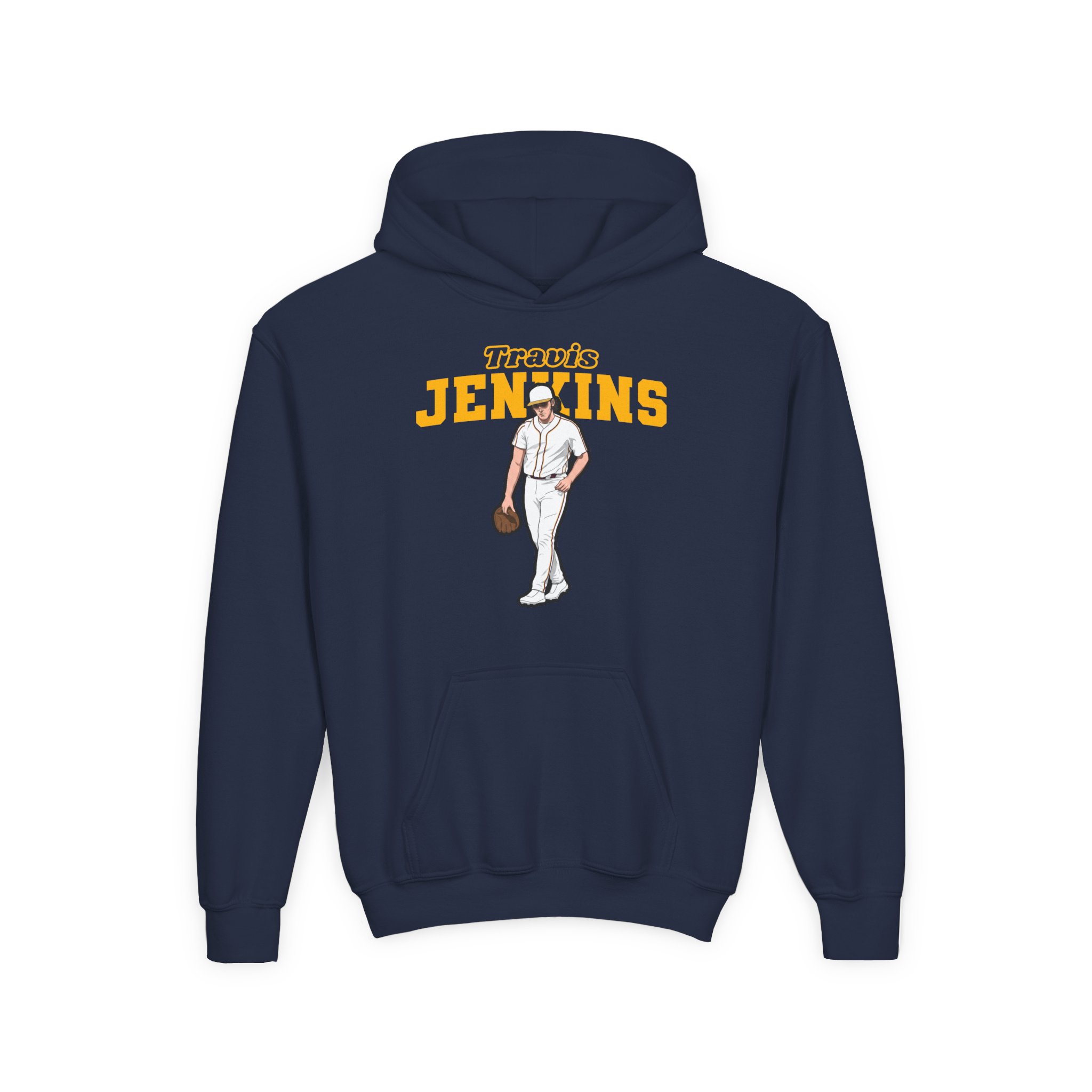Youth Hoodie — character_name_arch in Navy