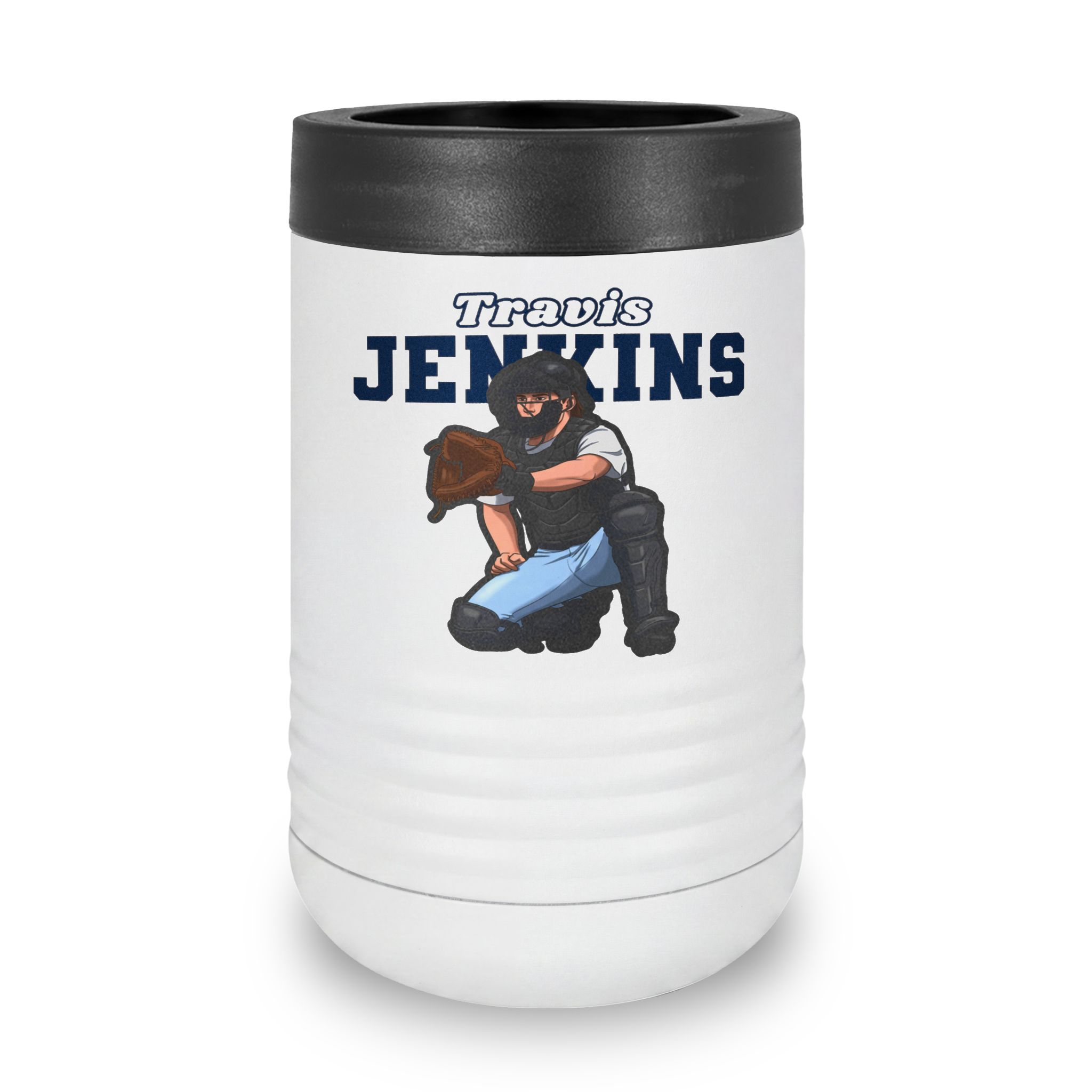 Stainless Can Cooler — character_name_arch in White
