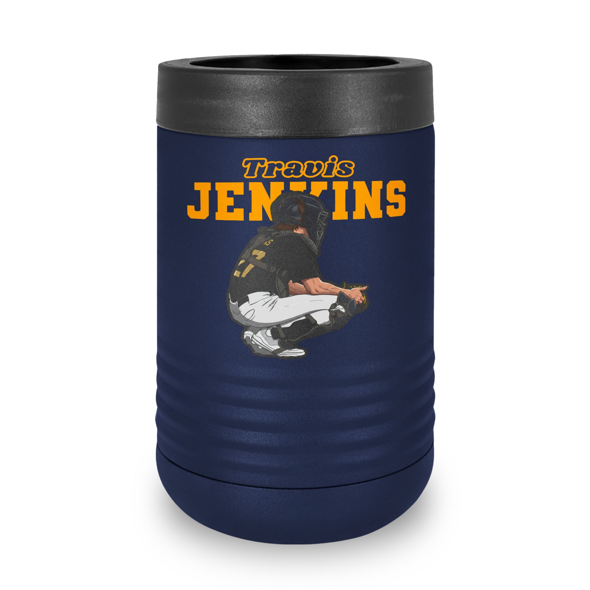 Stainless Can Cooler — character_name_arch in Navy