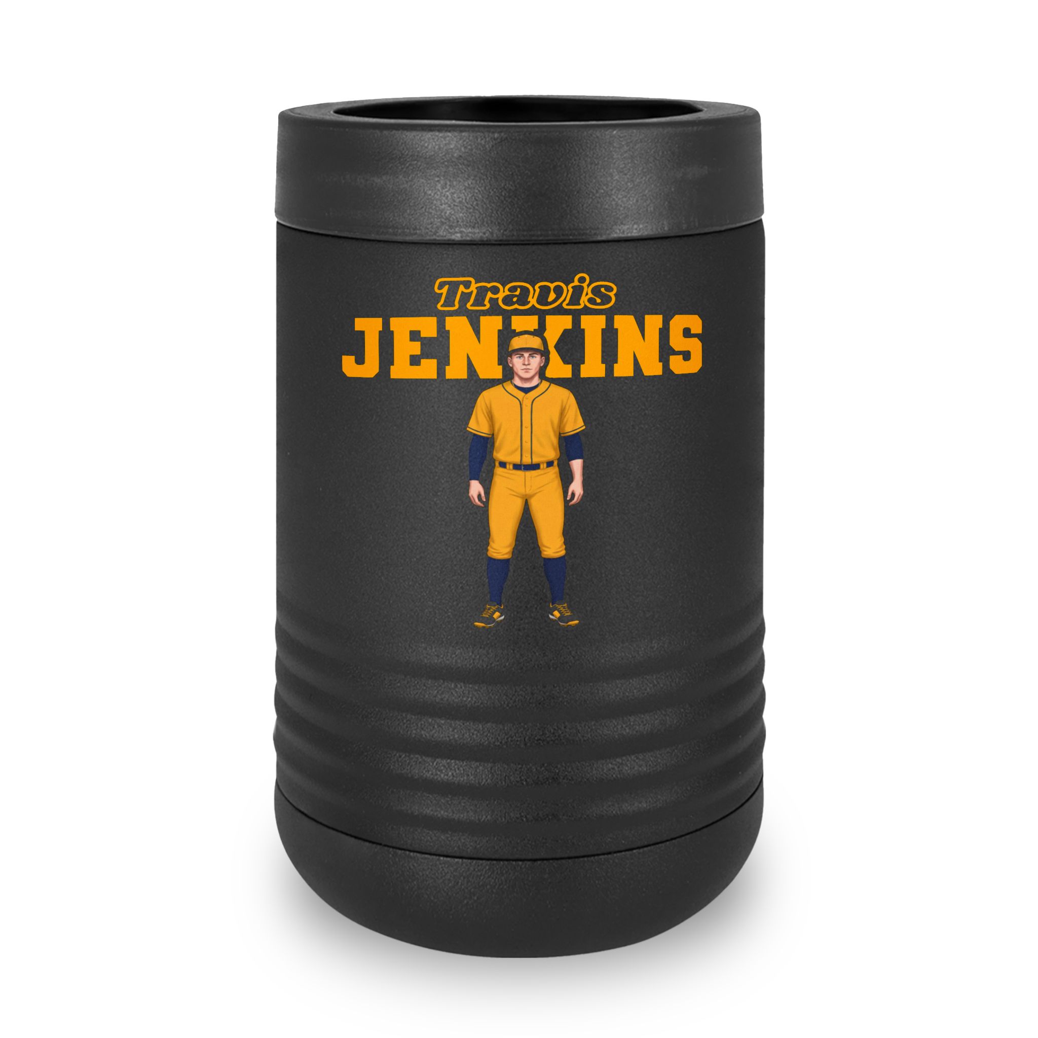 Stainless Can Cooler — character_name_arch in Black