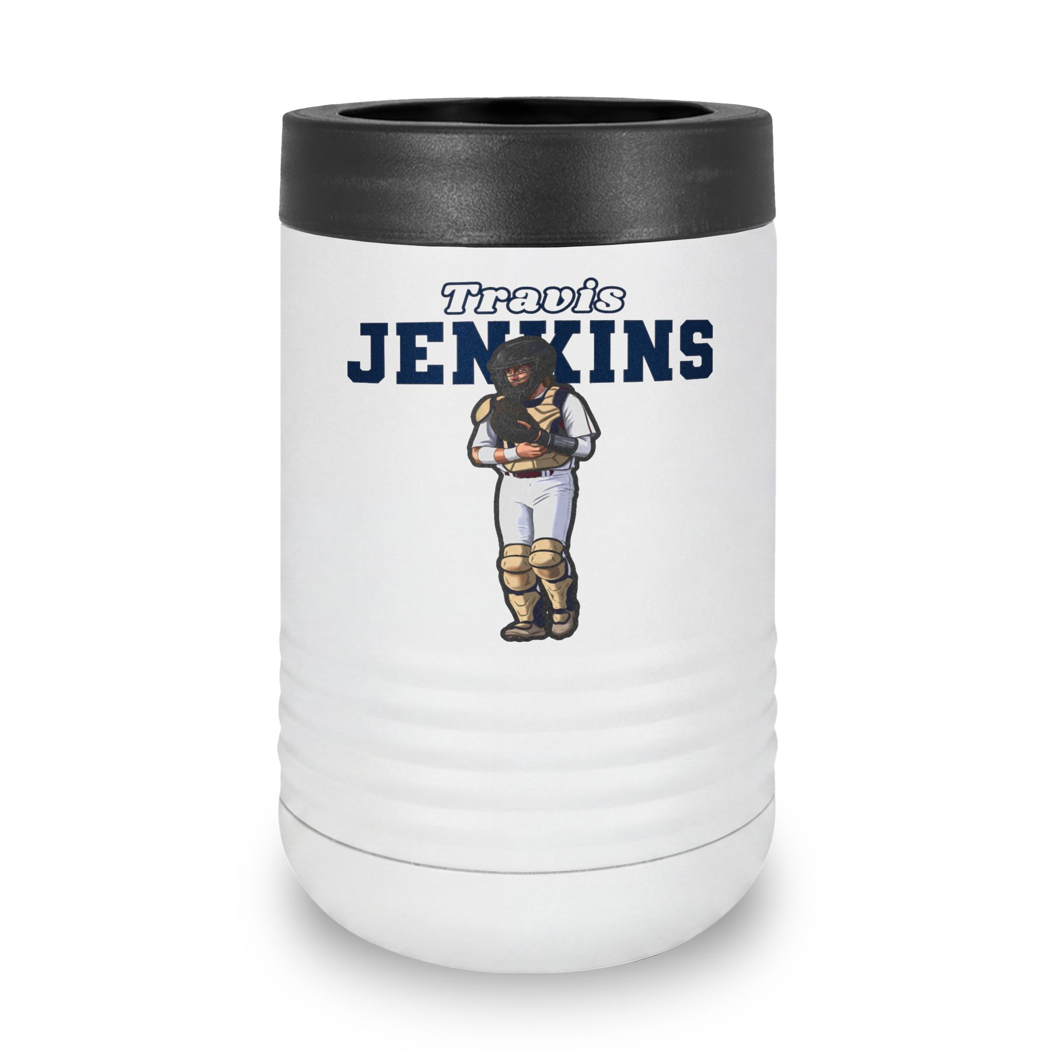 Stainless Can Cooler — character_name_arch in White