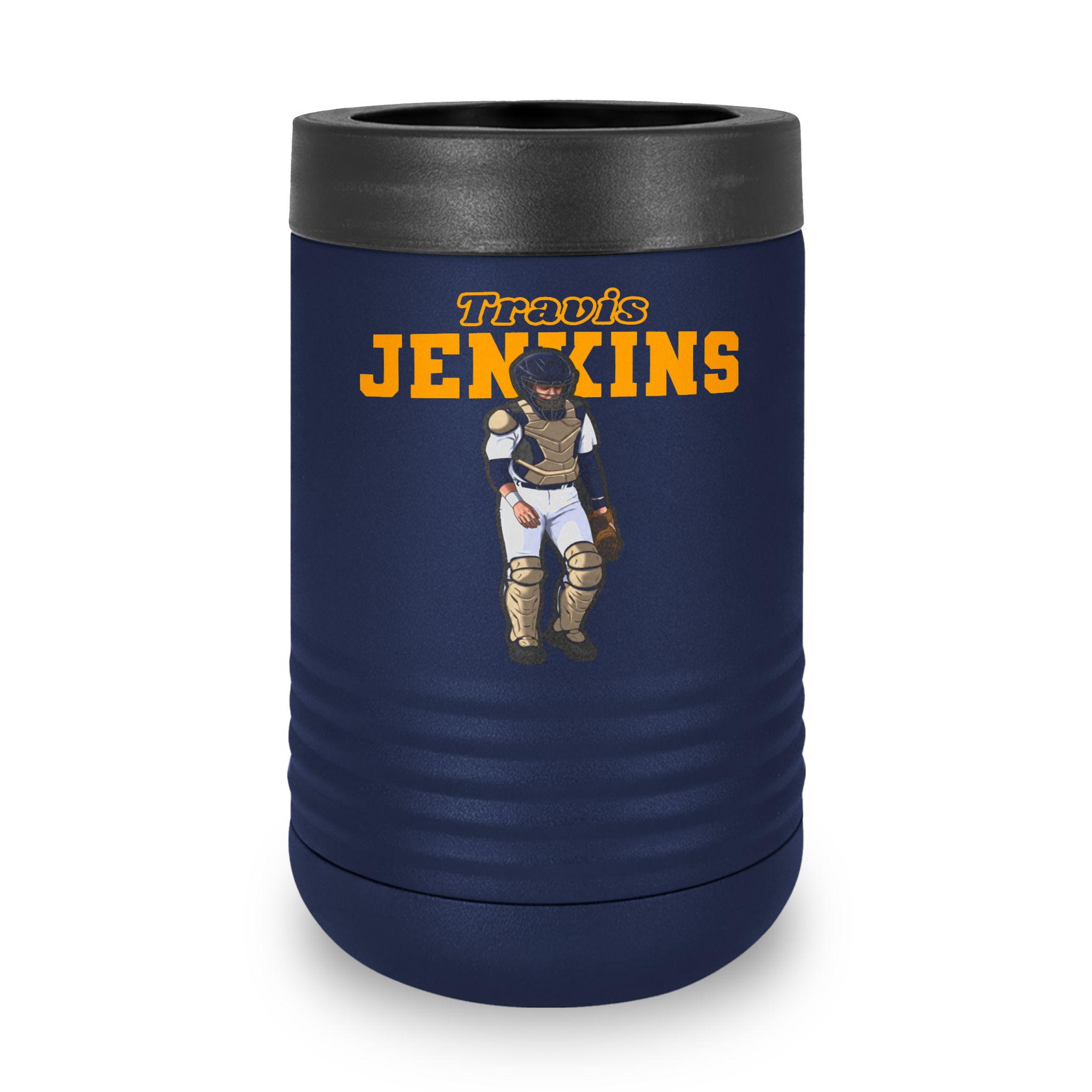 Stainless Can Cooler — character_name_arch in Navy