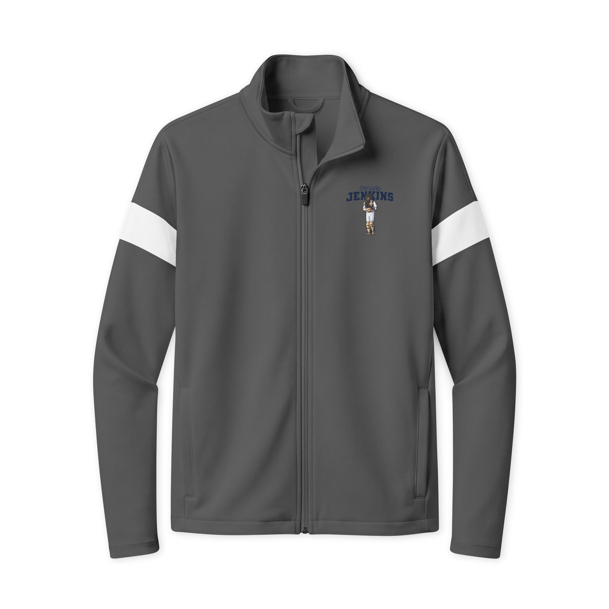 Travel Full-Zip Jacket — character_name_arch in Iron Grey/ White