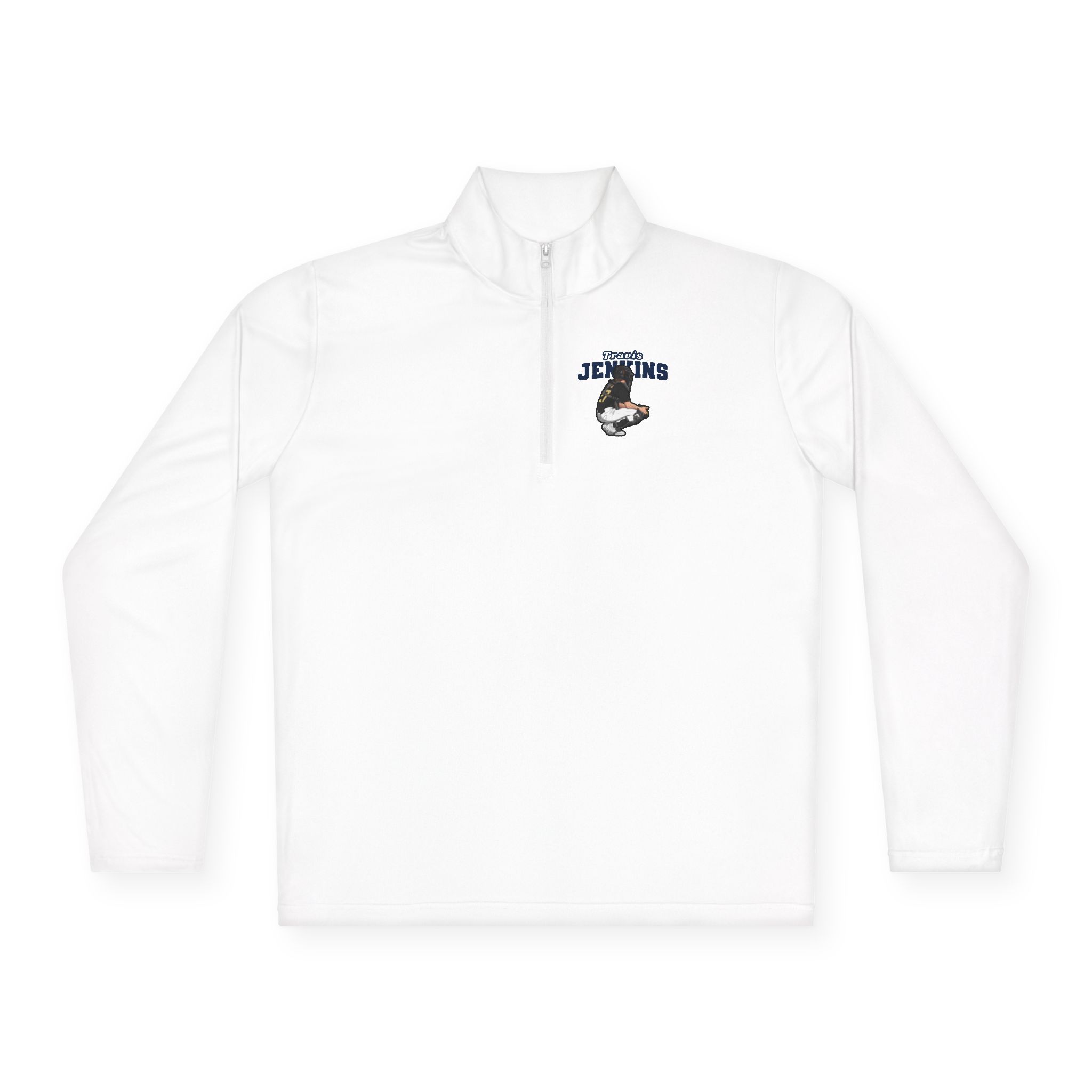 Q-Zip Pullover — character_name_arch in White