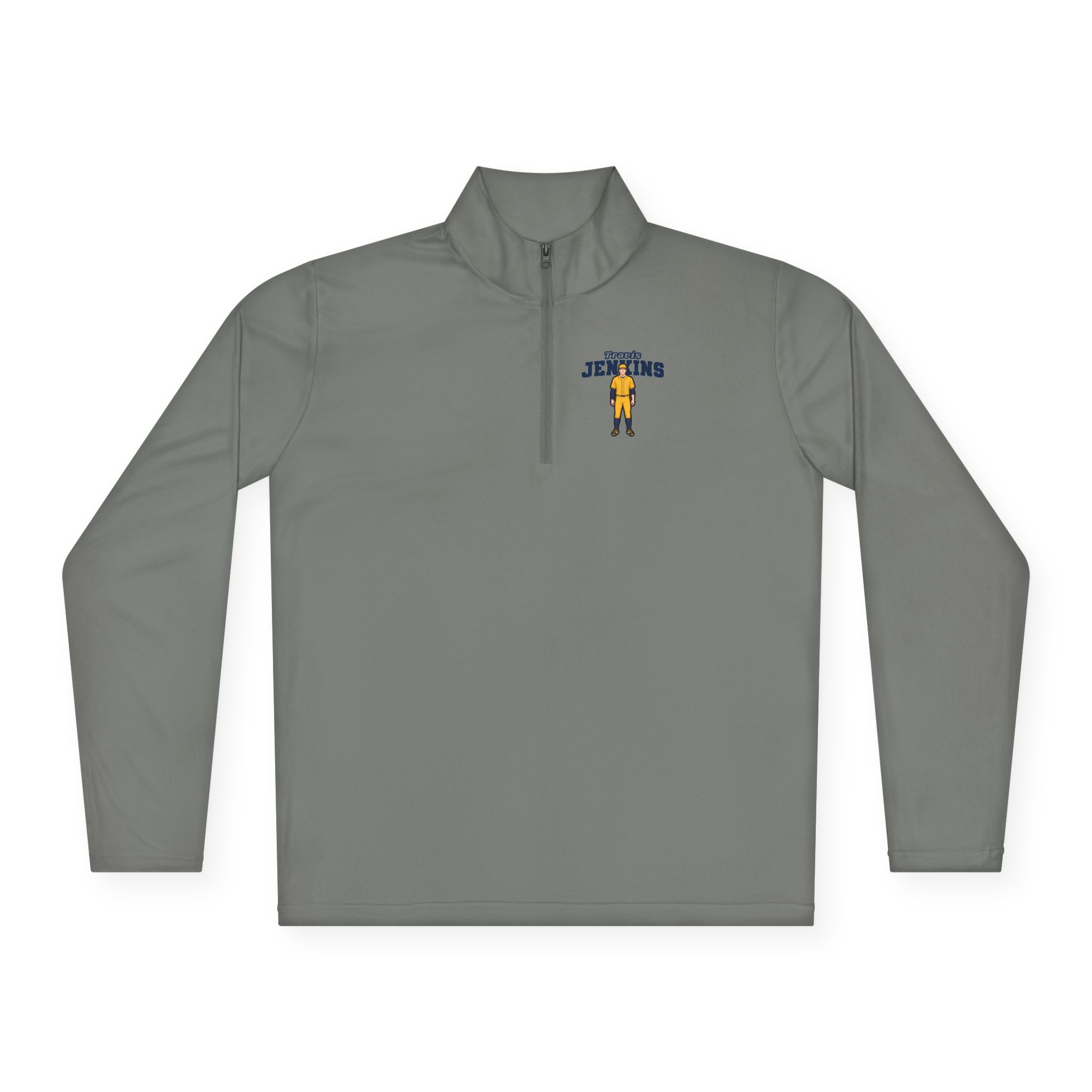 Q-Zip Pullover — character_name_arch in Grey