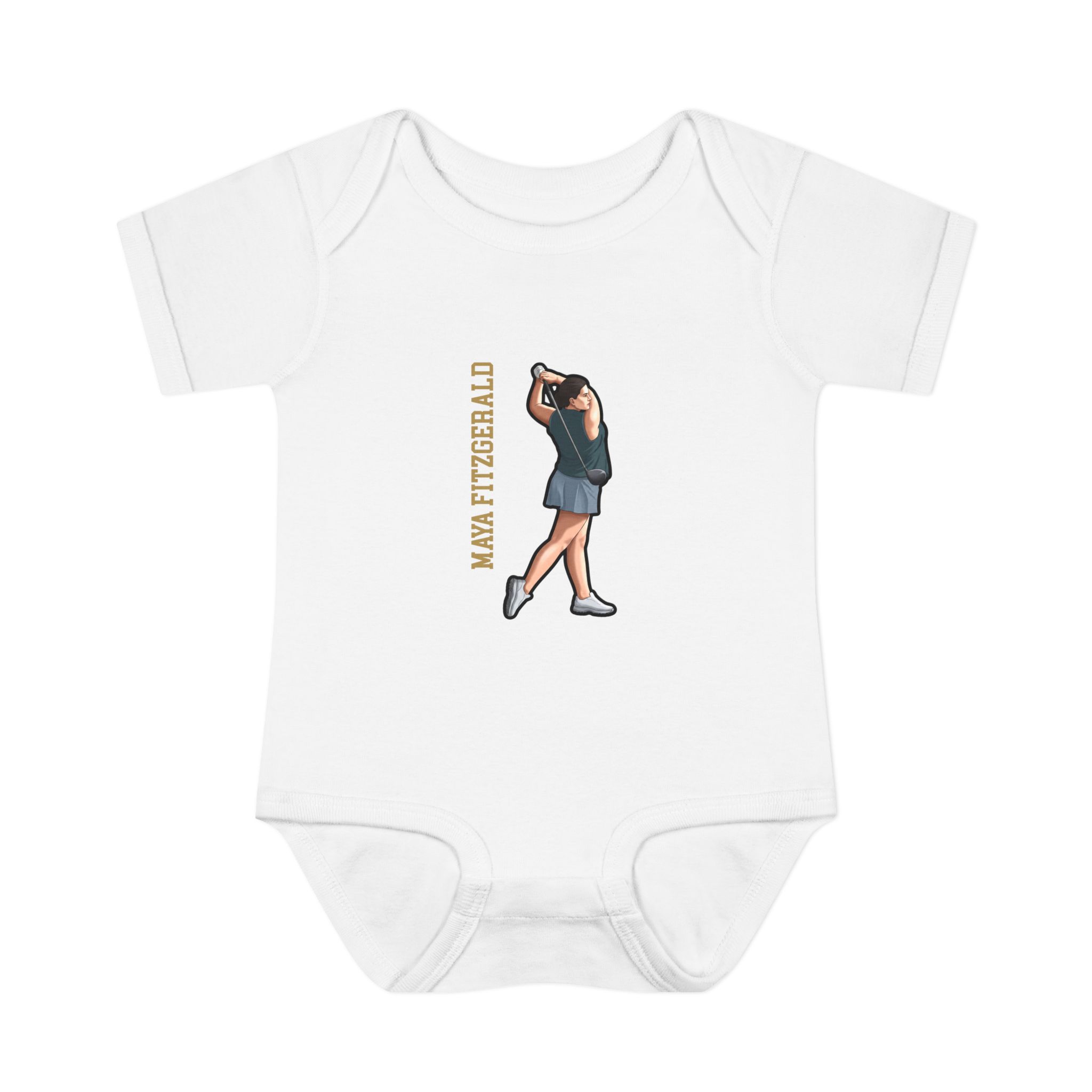 Baby Onesie — character_name_vertical in White