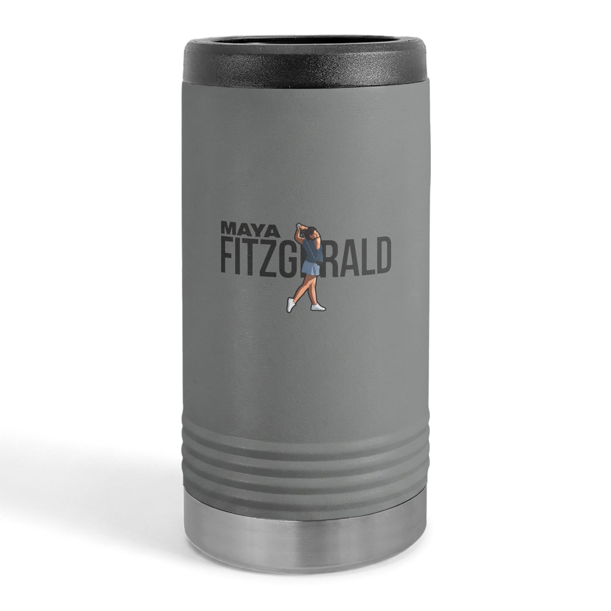 Slim Stainless Can Cooler — character_player_name in Grey