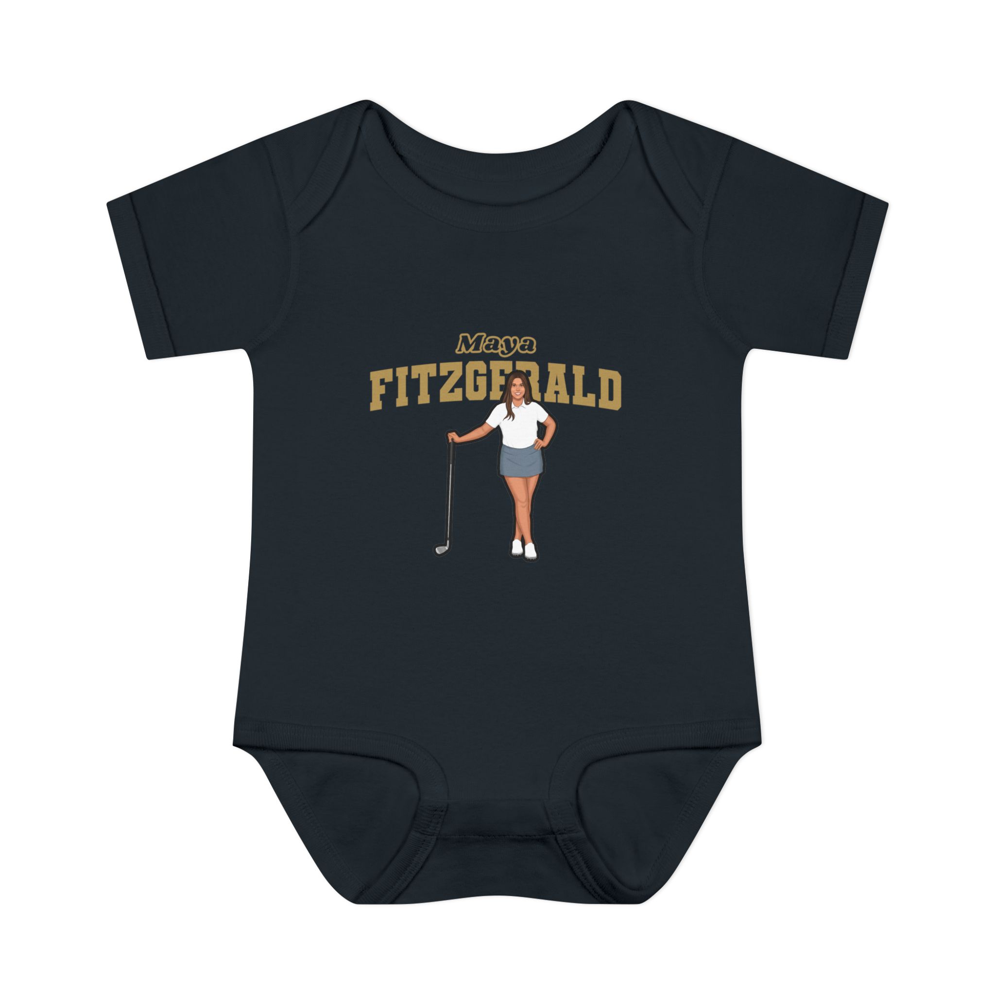 Baby Onesie — character_name_arch in Black