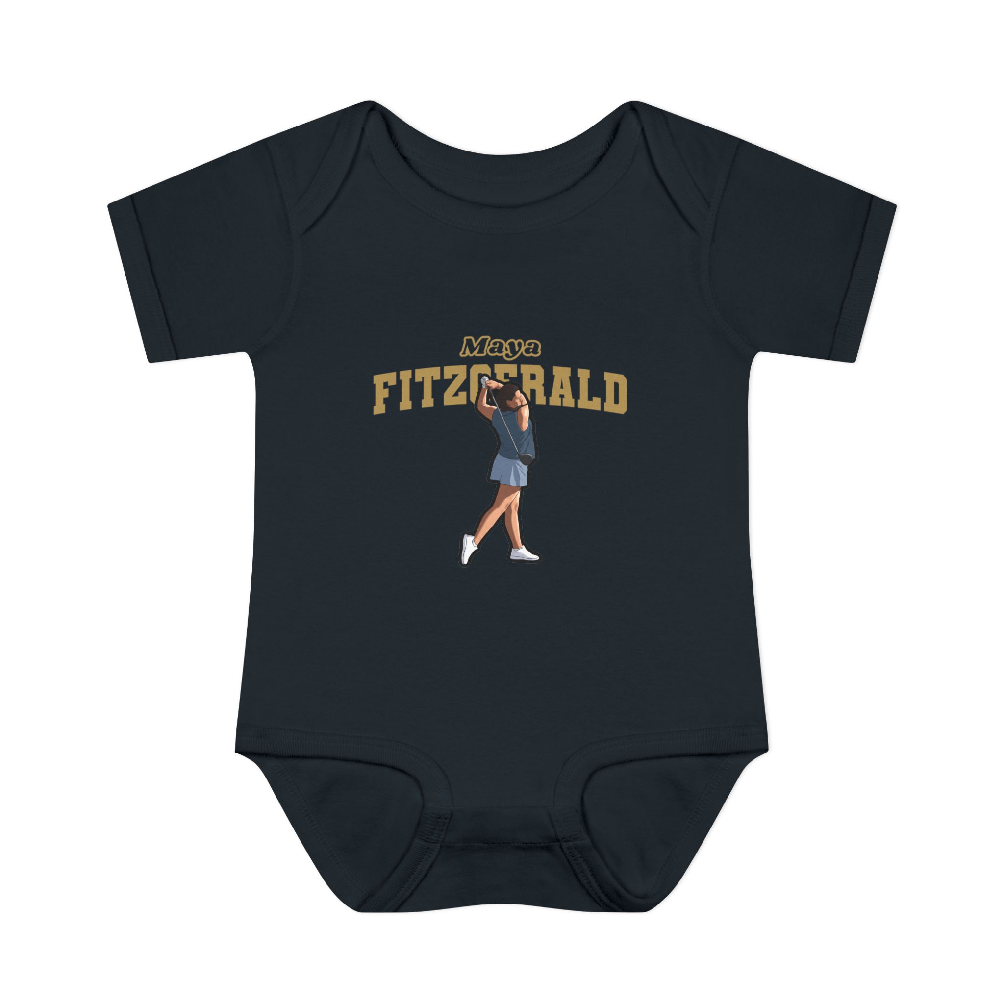 Baby Onesie — character_name_arch in Black