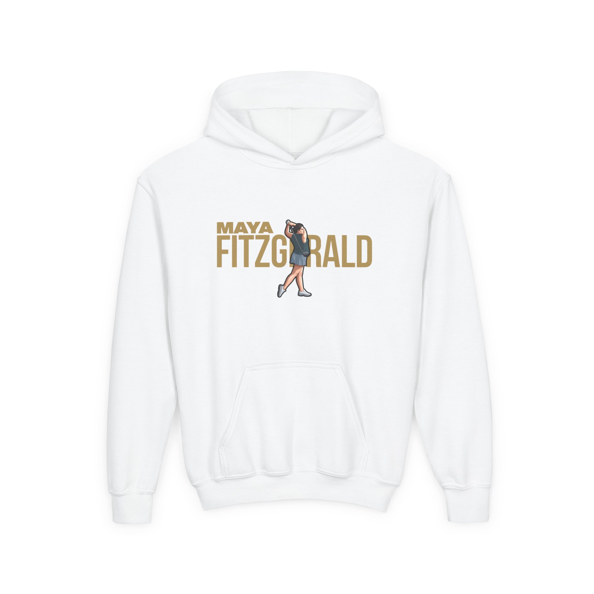 Youth Hoodie — character_player_name in White