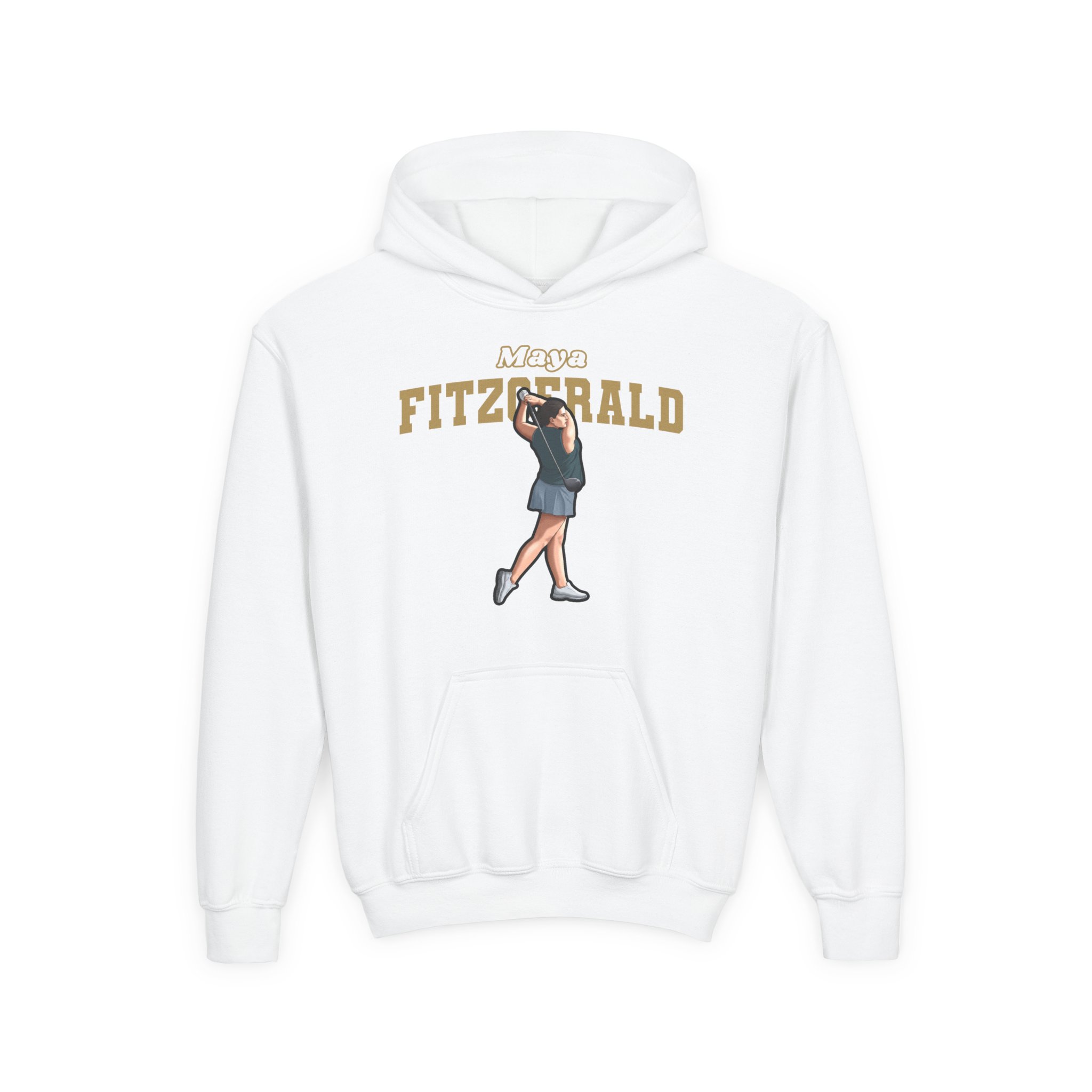 Youth Hoodie — character_name_arch in White