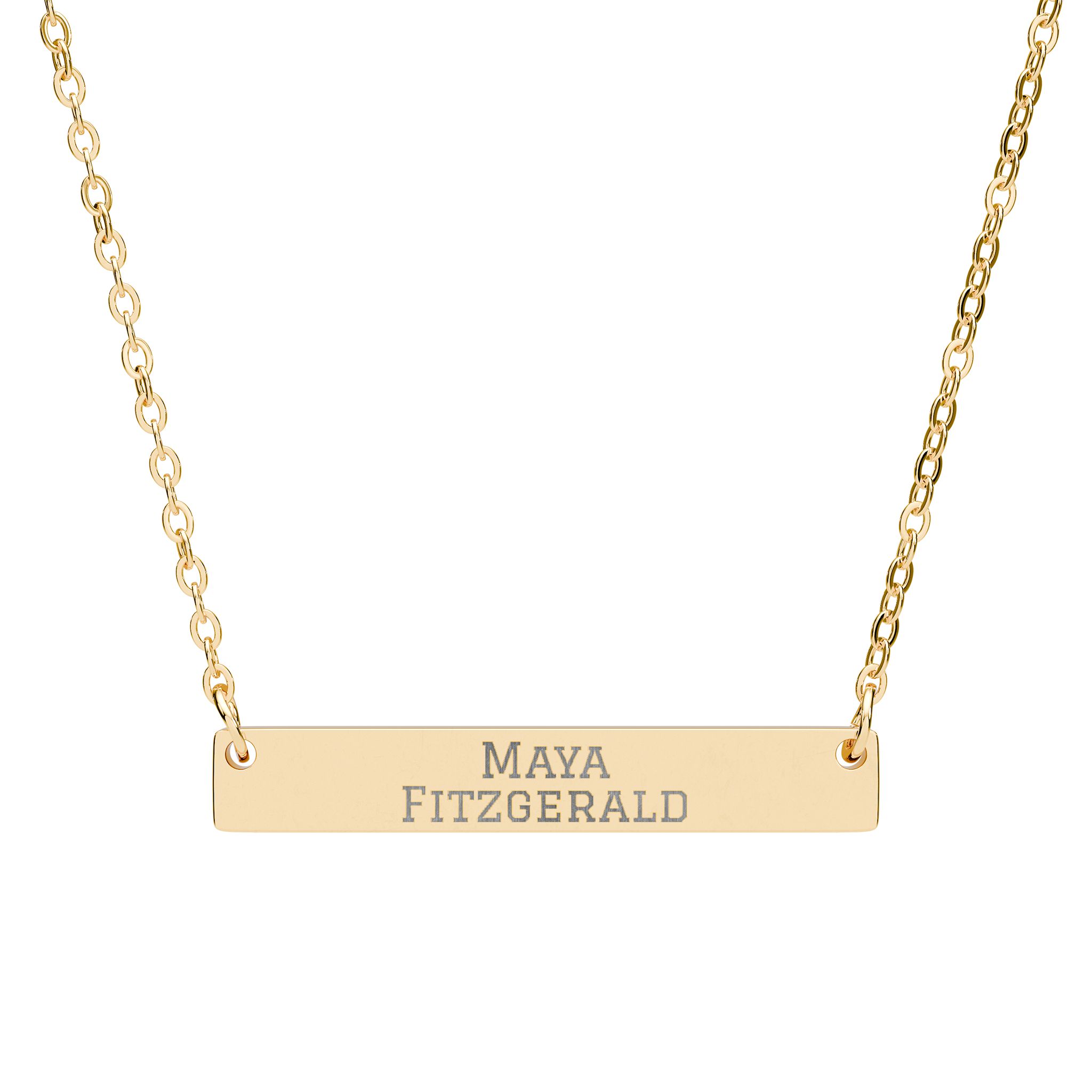 Engraved Bar Necklace — Classic in Gold