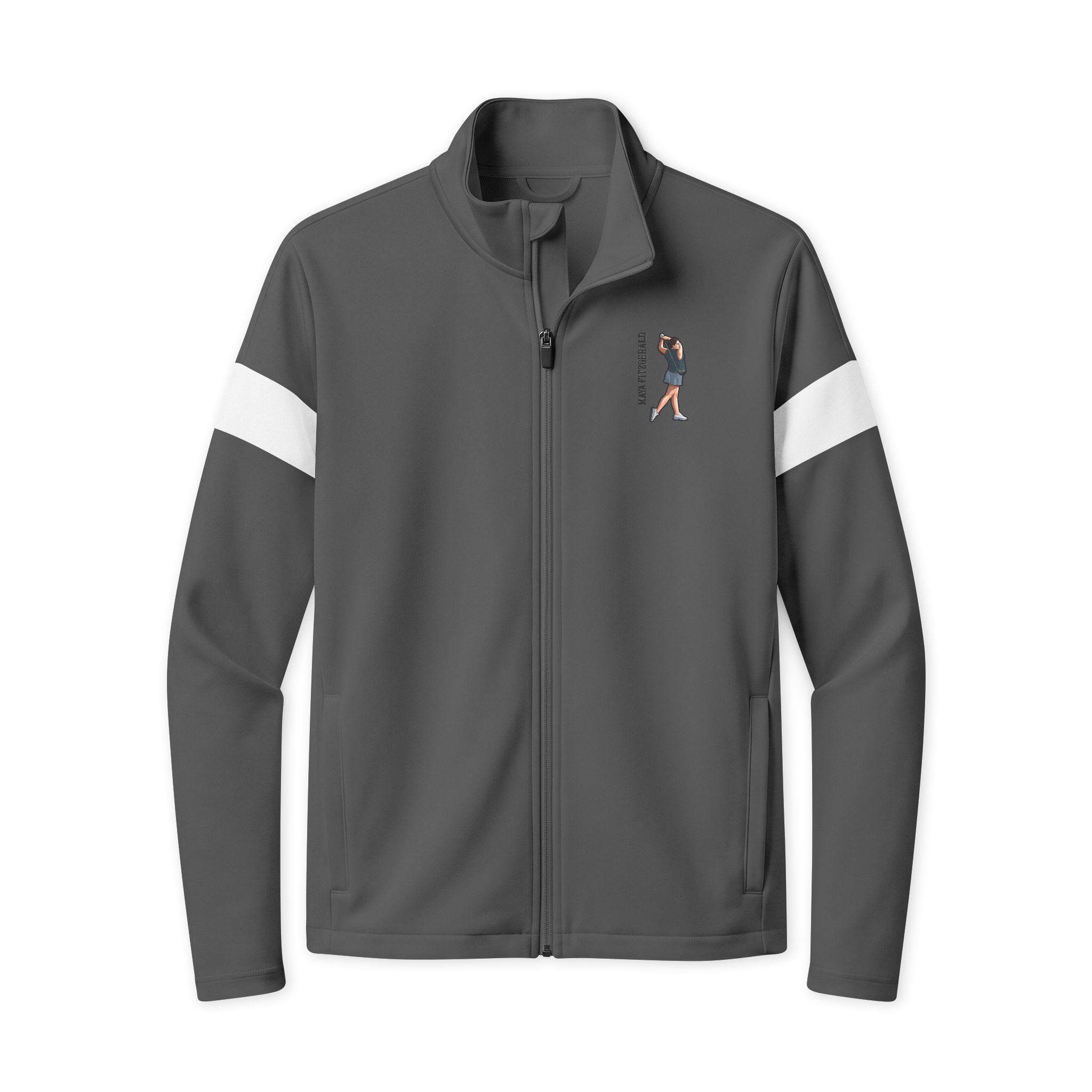 Travel Full-Zip Jacket — character_name_vertical in Iron Grey/ White