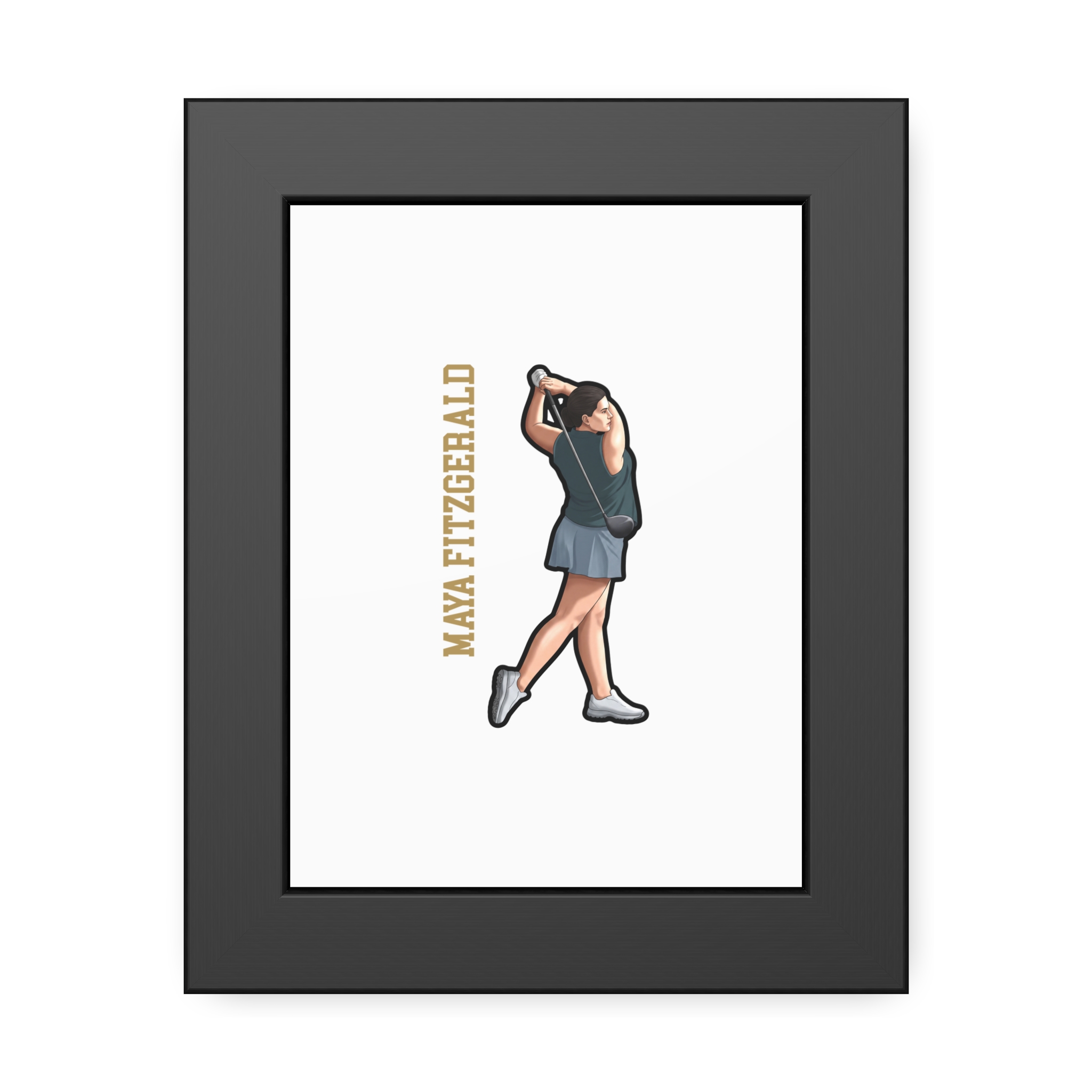 Framed Poster — character_name_vertical in Black