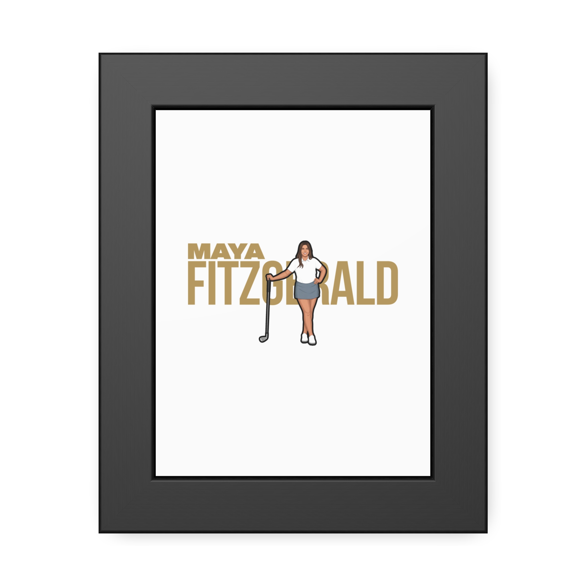 Framed Poster — character_player_name in Black