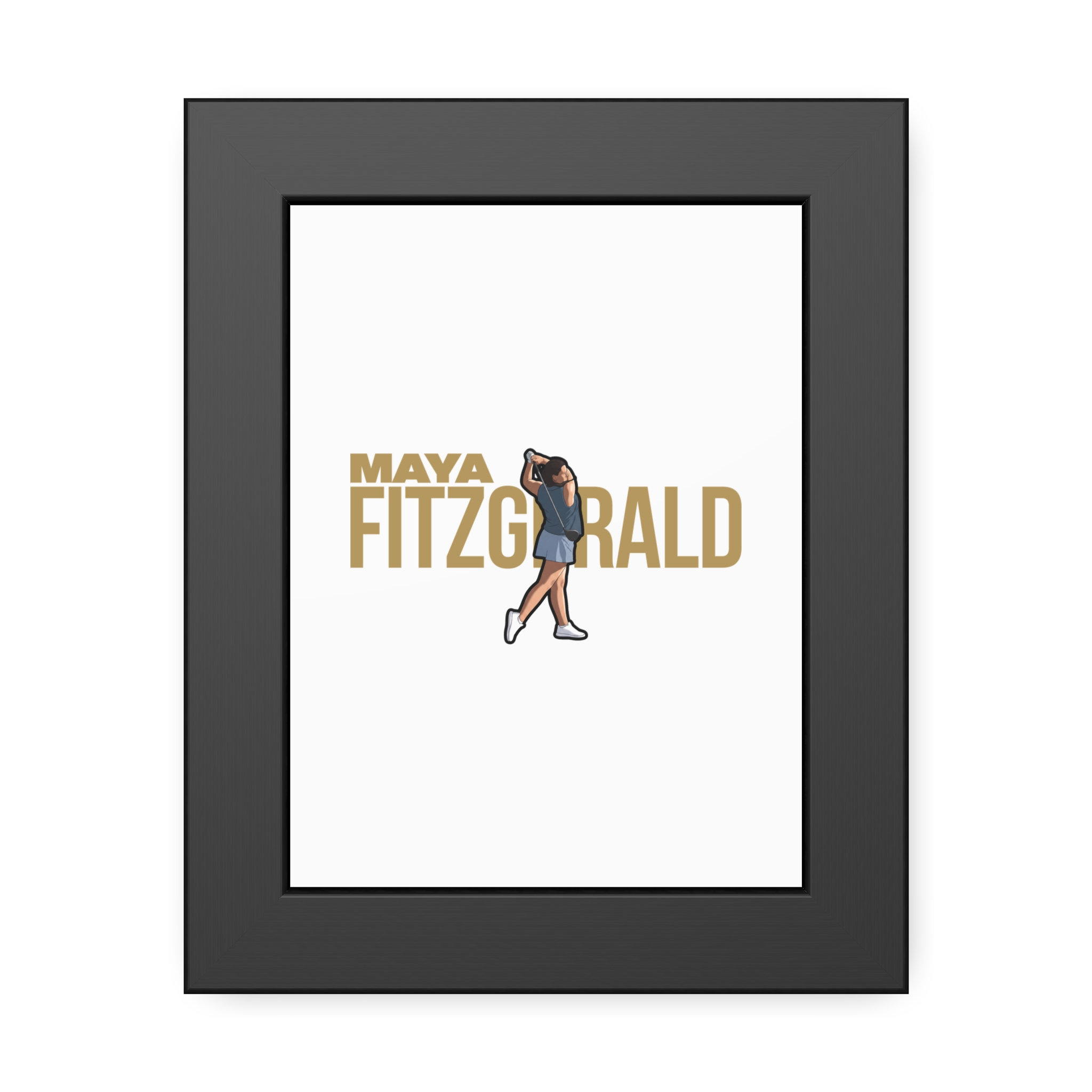 Framed Poster — character_player_name in Black