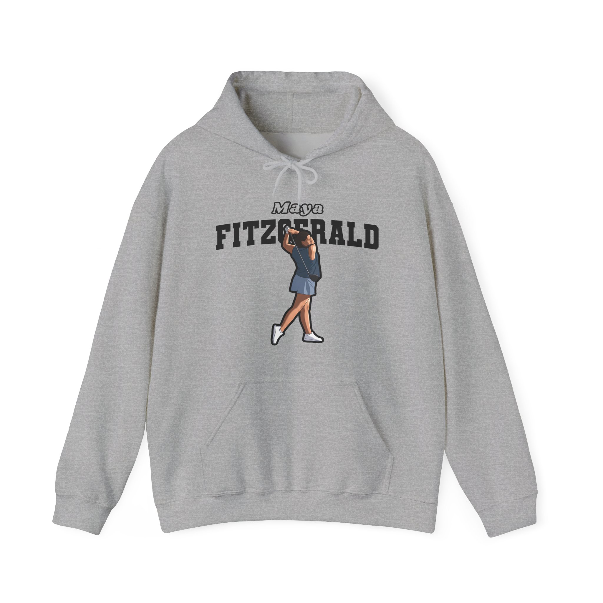 Hoodie — character_name_arch in Grey