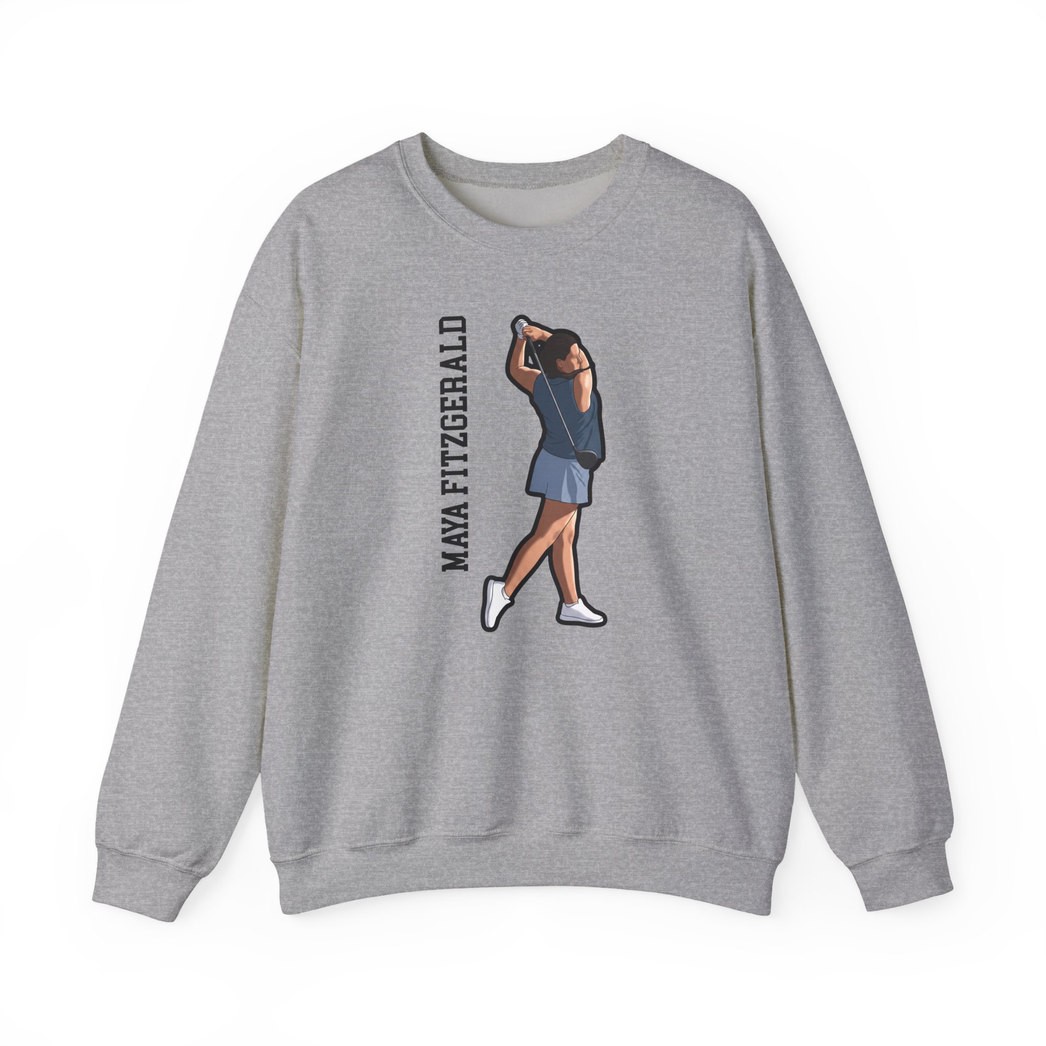 Crewneck Sweatshirt — character_name_vertical in Grey