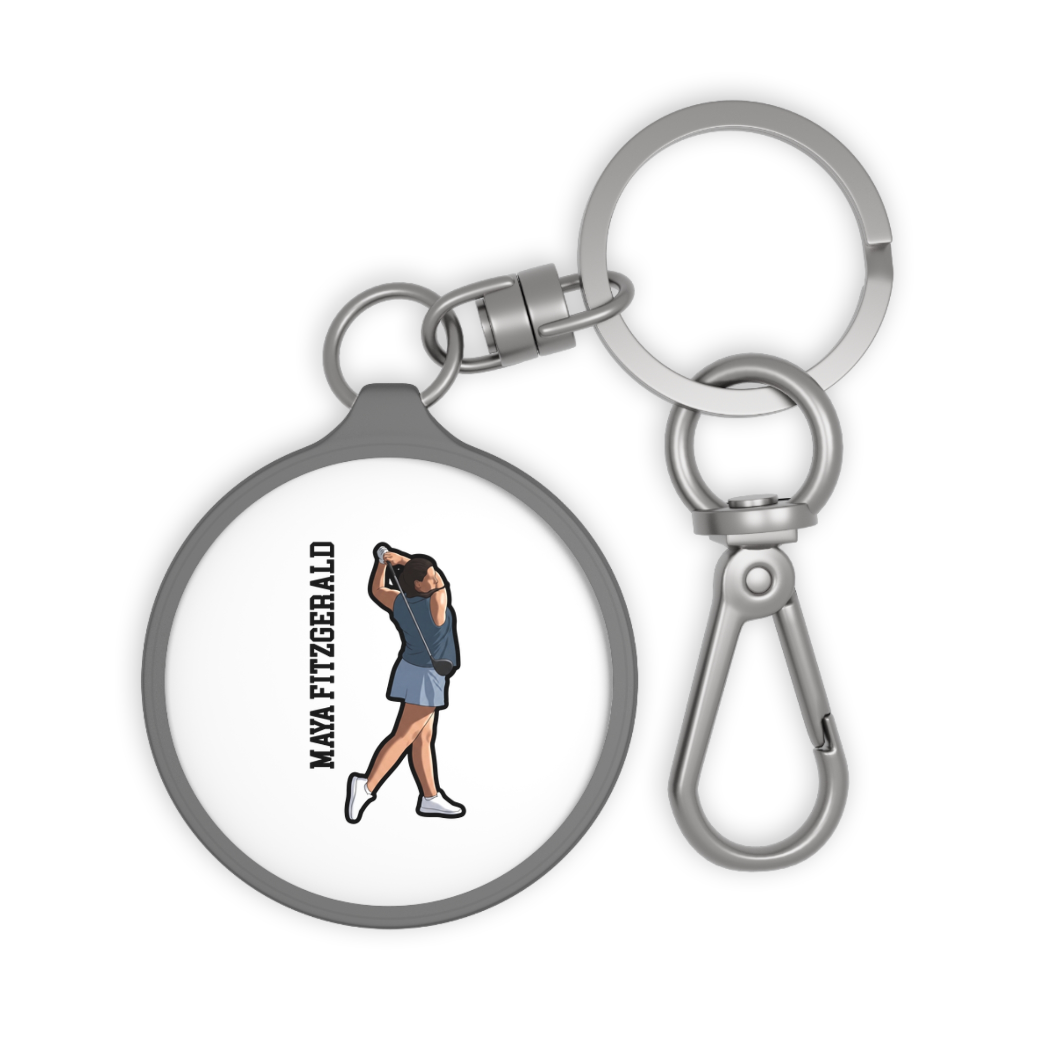 Keychain — character_name_vertical in Grey