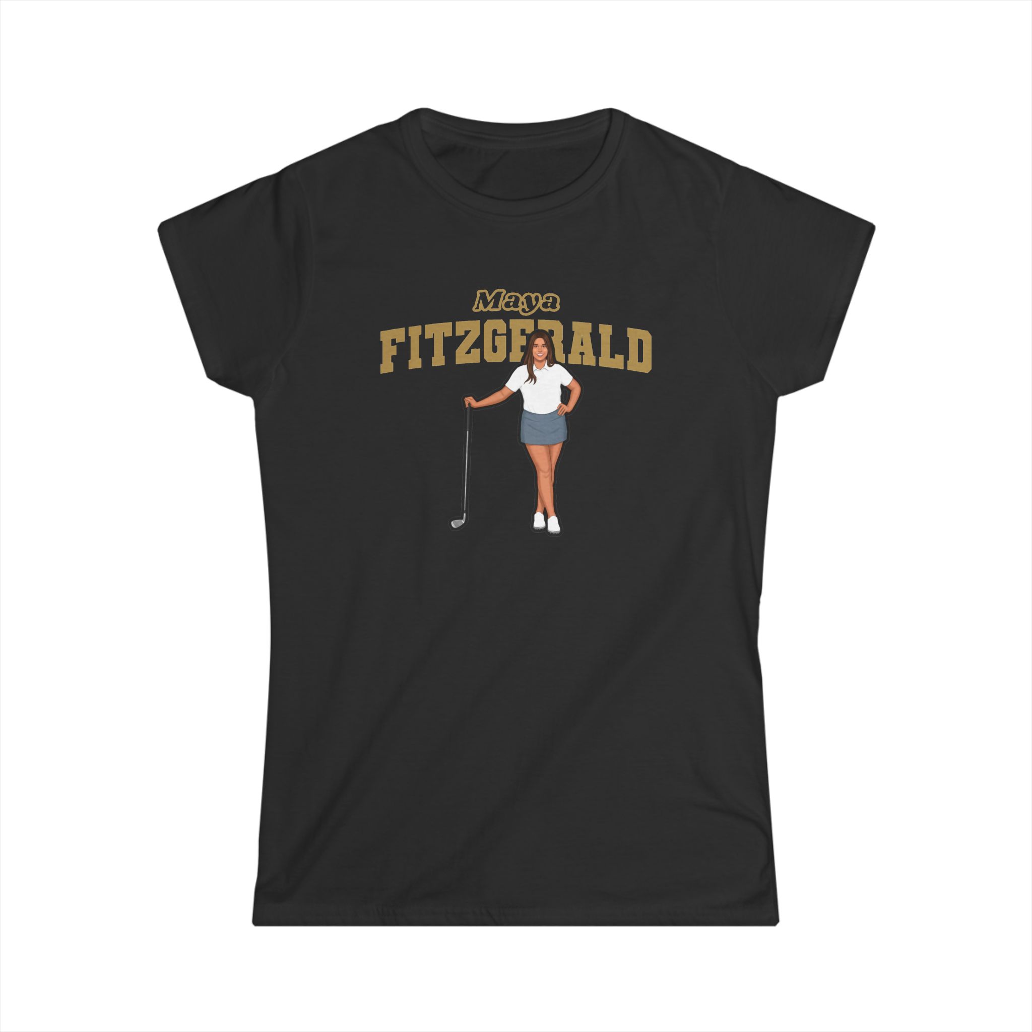 Women's Softstyle Tee — character_name_arch in Black