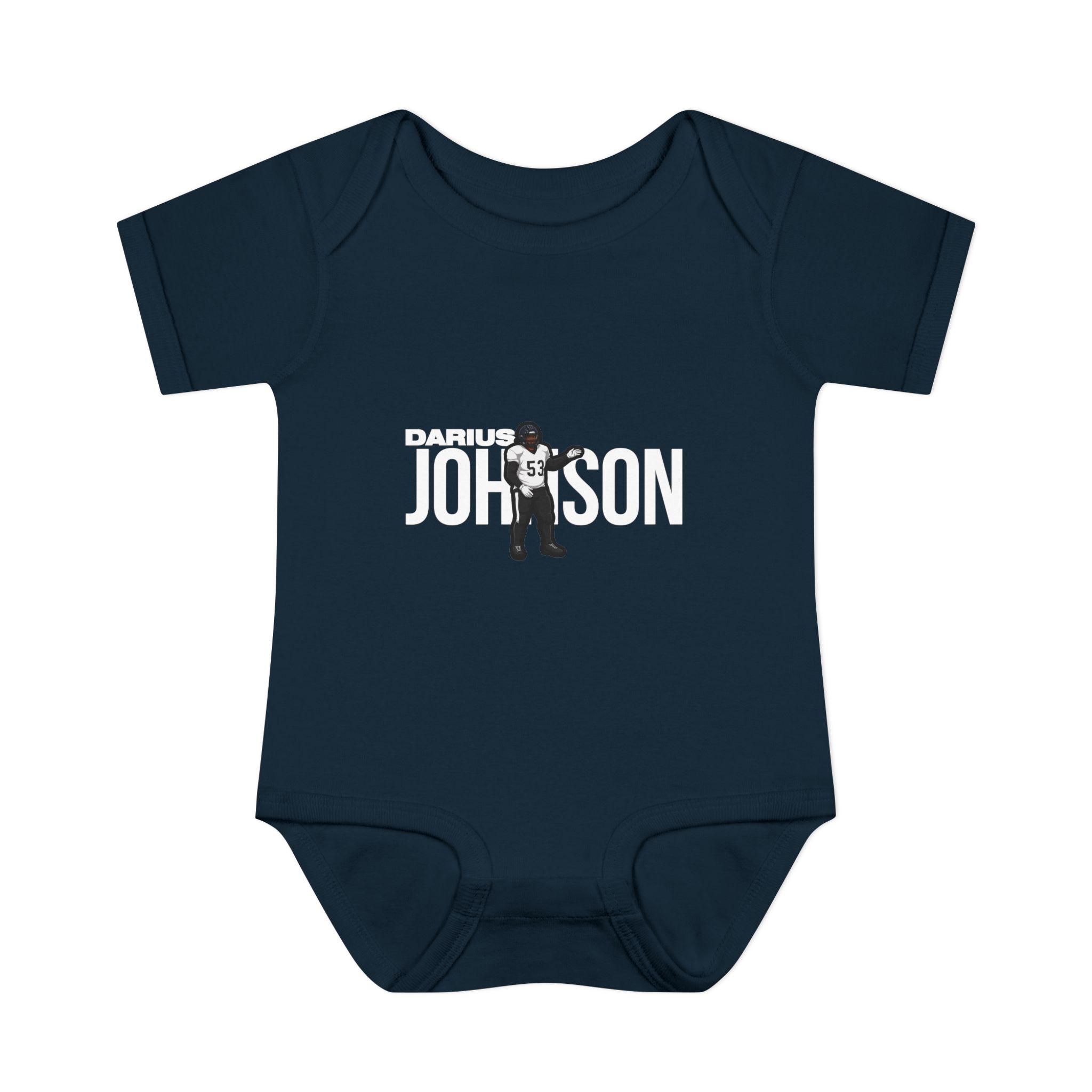 Baby Onesie — character_player_name in Navy