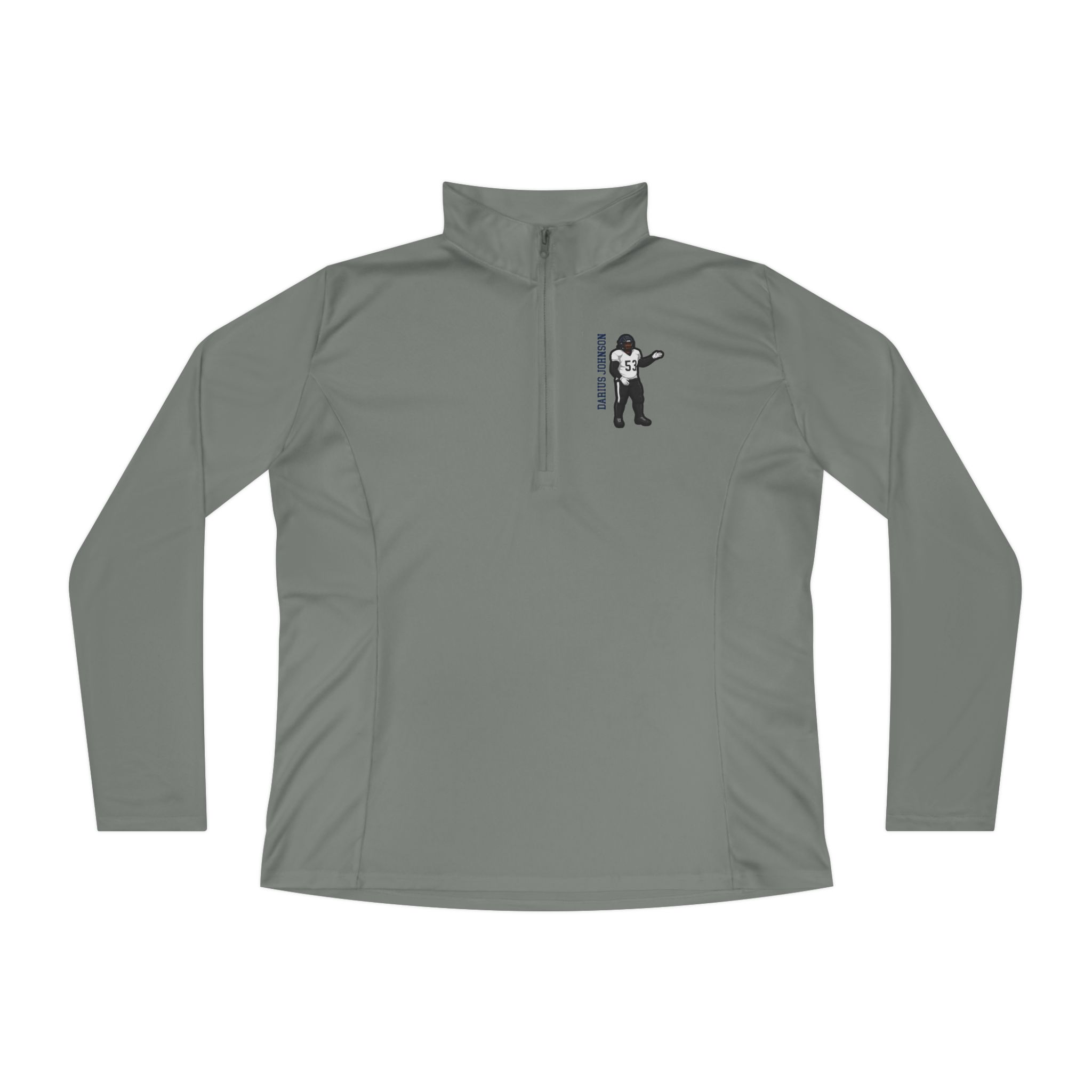 Women's Q-Zip Pullover — character_name_vertical in Grey