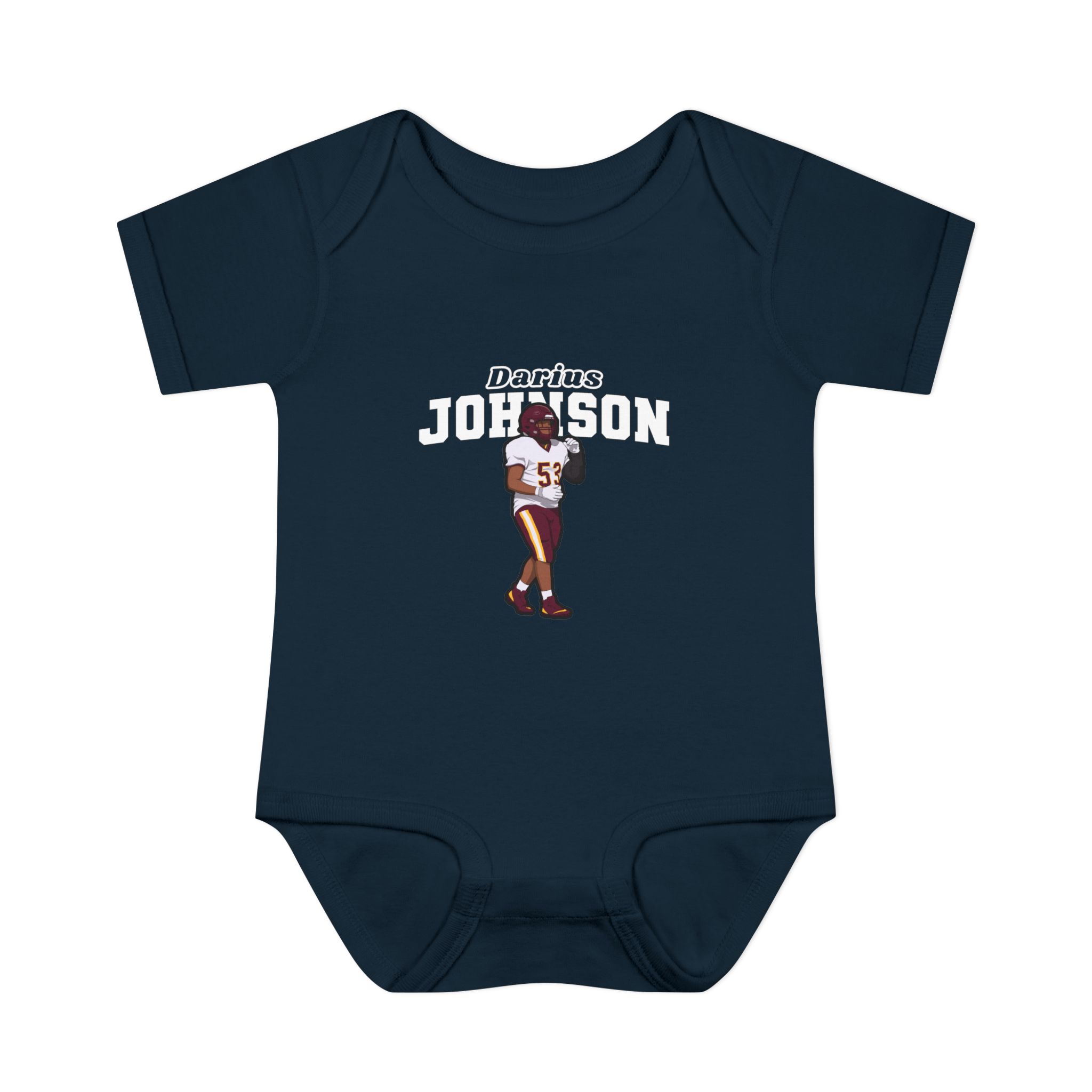 Baby Onesie — character_name_arch in Navy