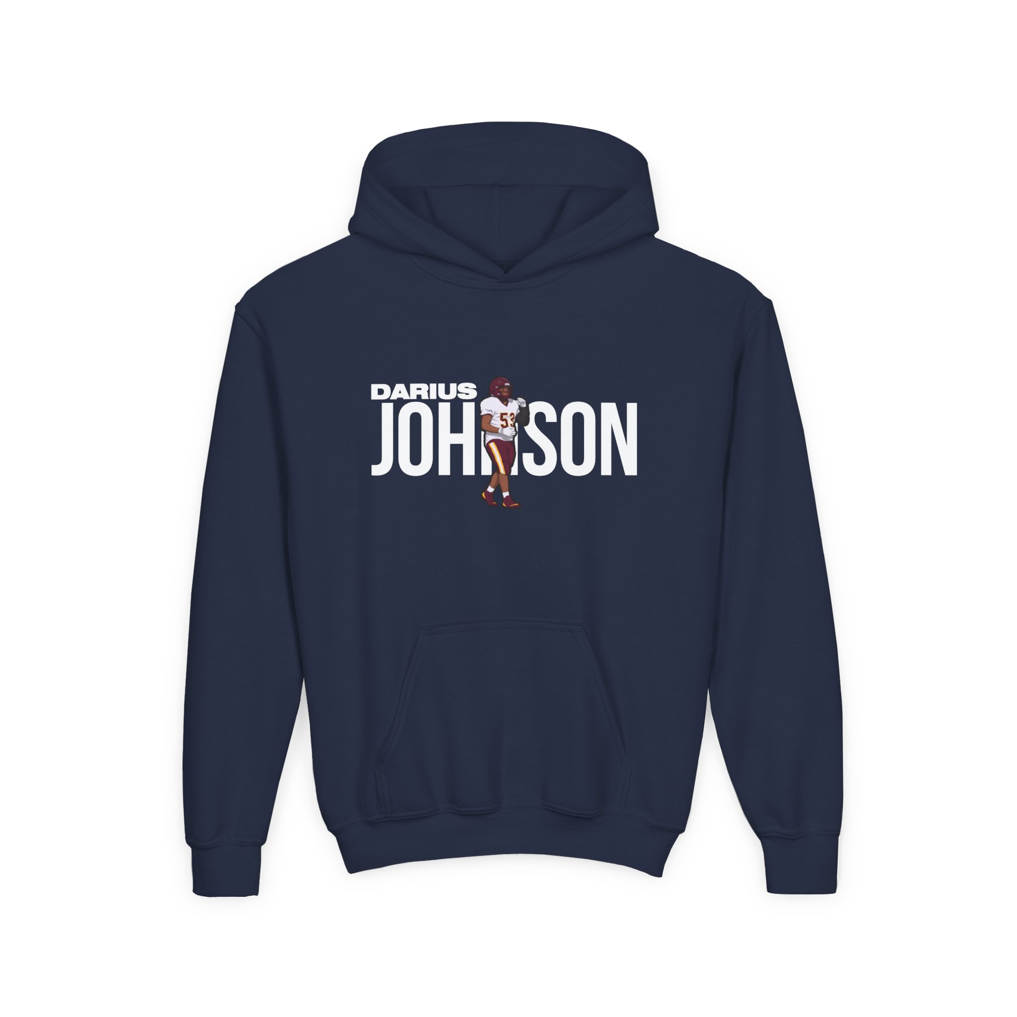 Youth Hoodie — character_player_name in Navy