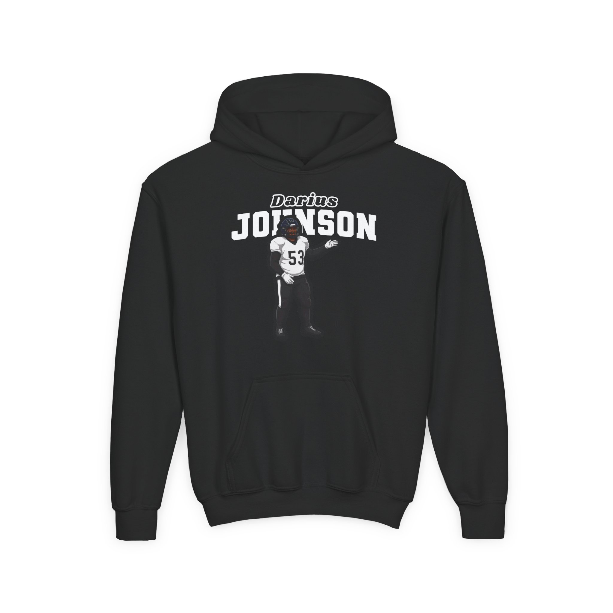 Youth Hoodie — character_name_arch in Black