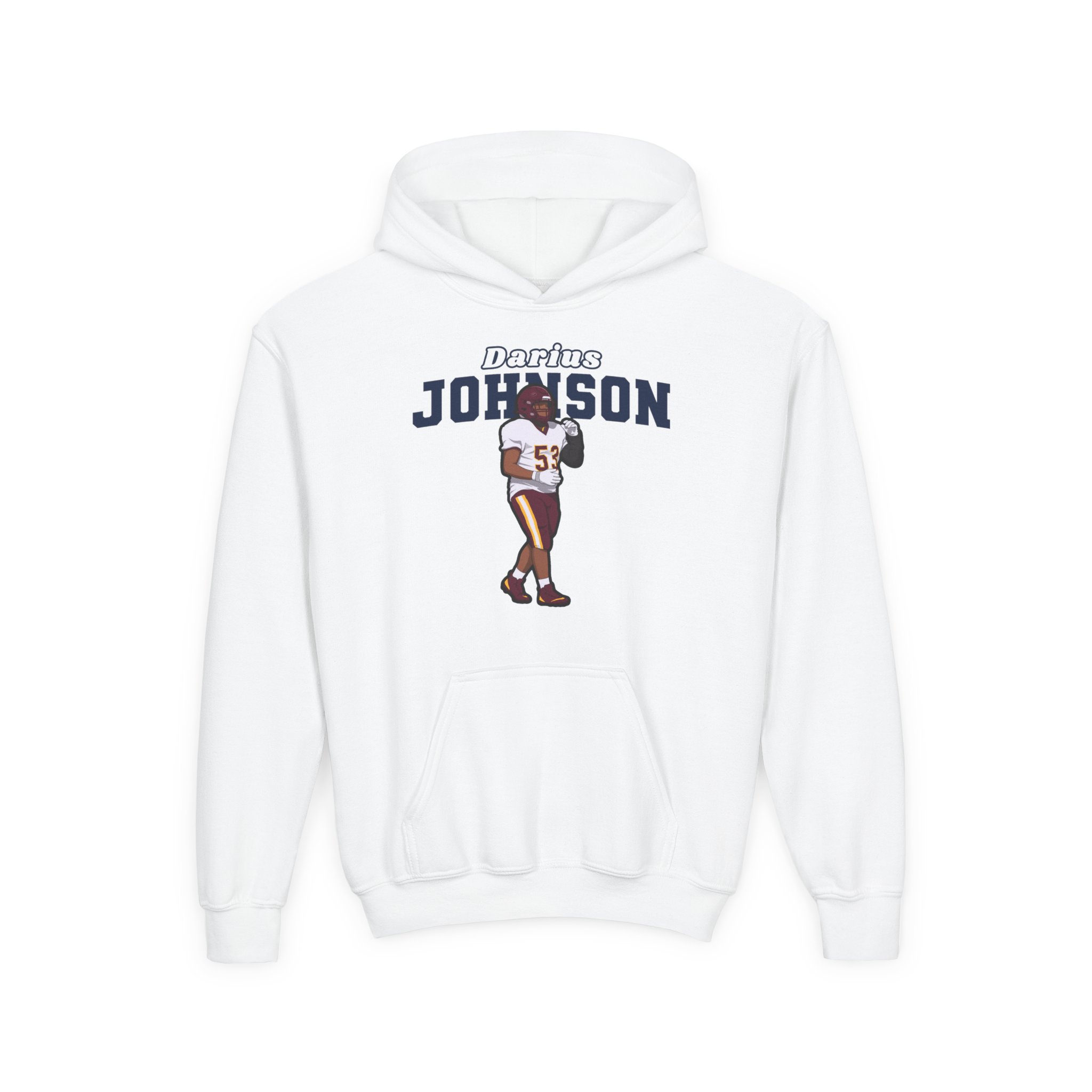 Youth Hoodie — character_name_arch in White