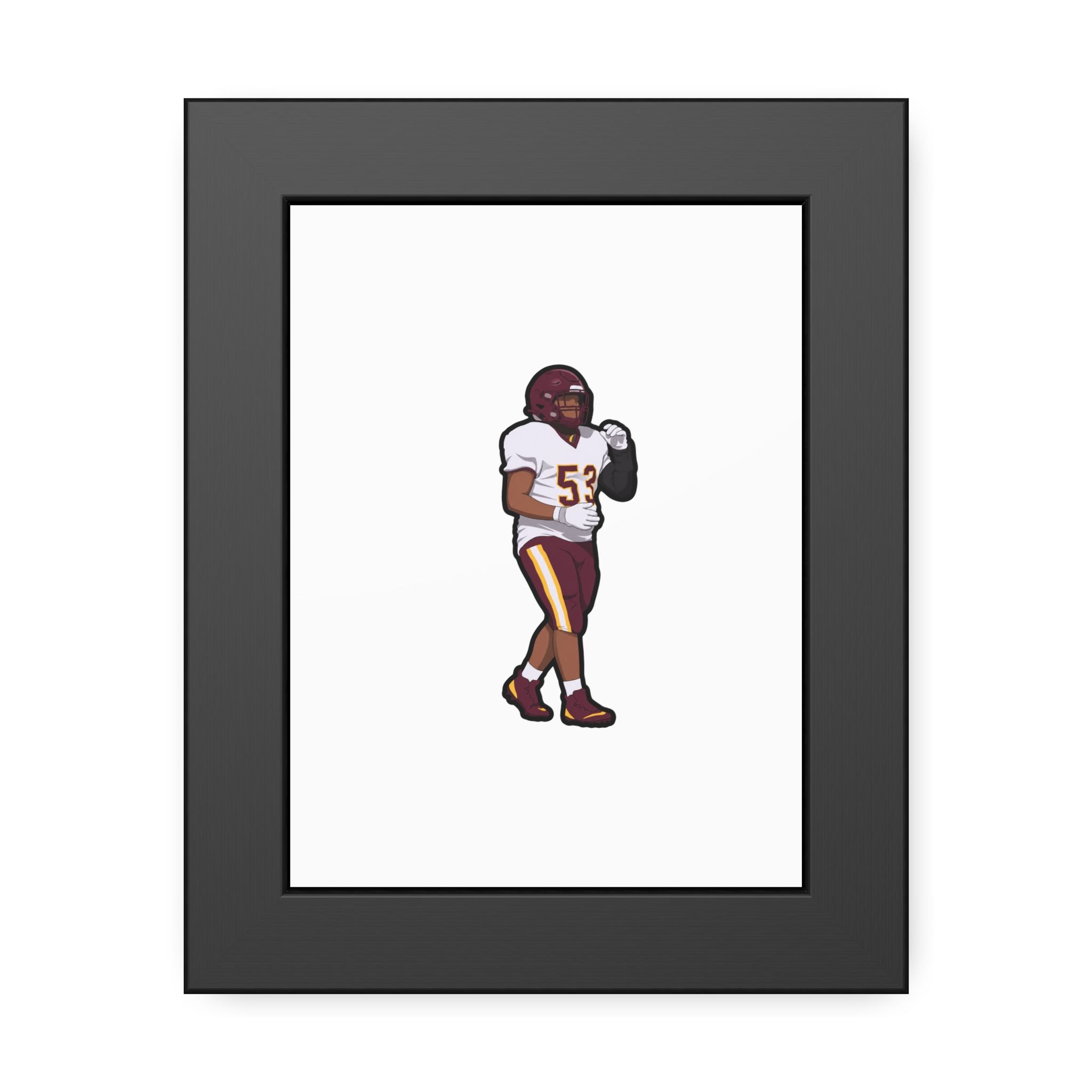 Framed Poster — character_name_vertical in Black