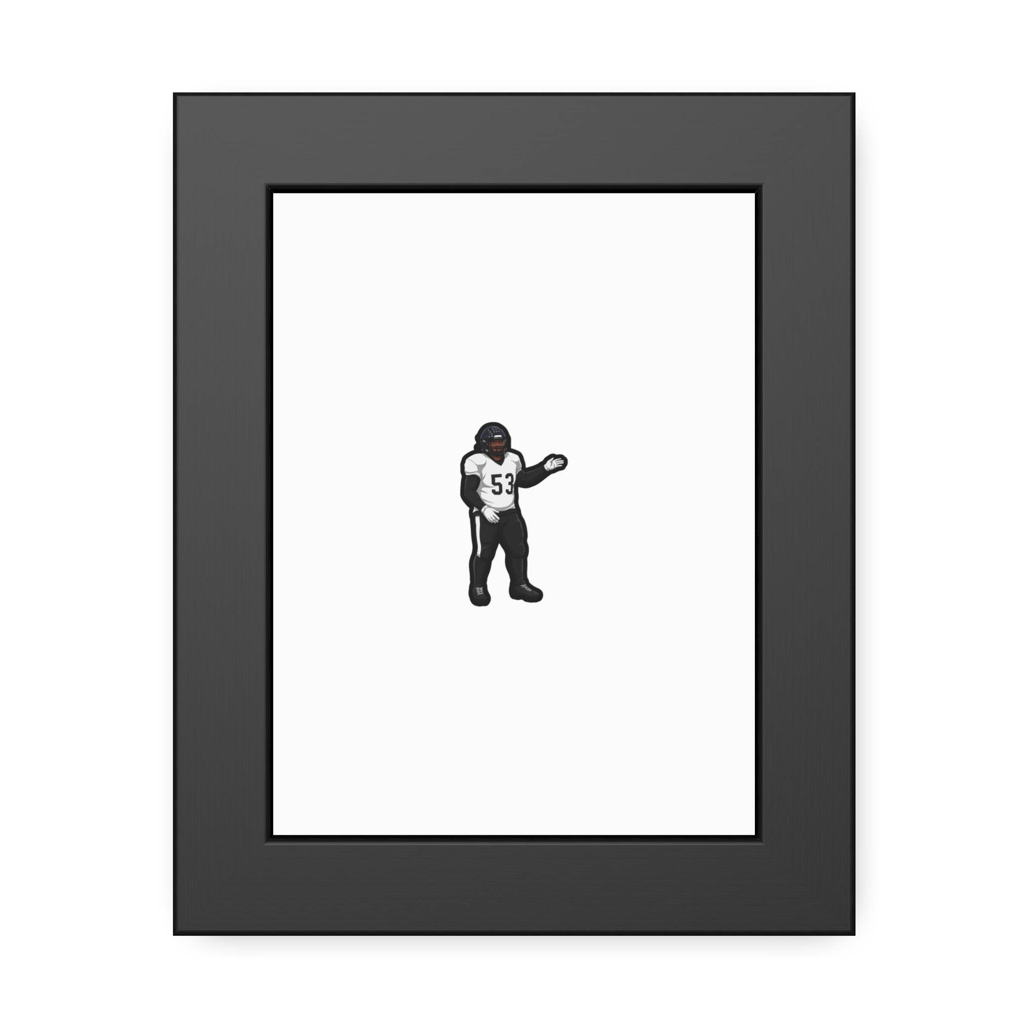 Framed Poster — character_player_name in Black