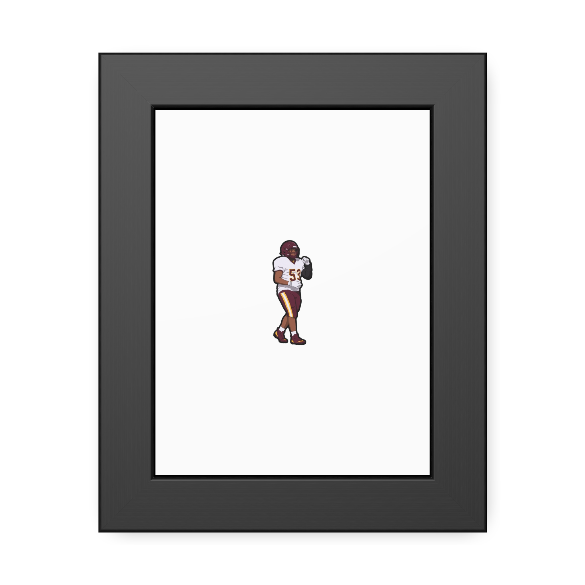 Framed Poster — character_player_name in Black