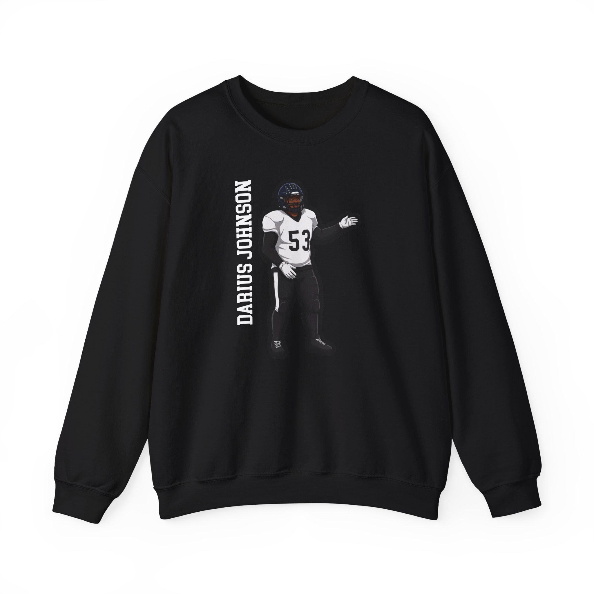 Crewneck Sweatshirt — character_name_vertical in Black