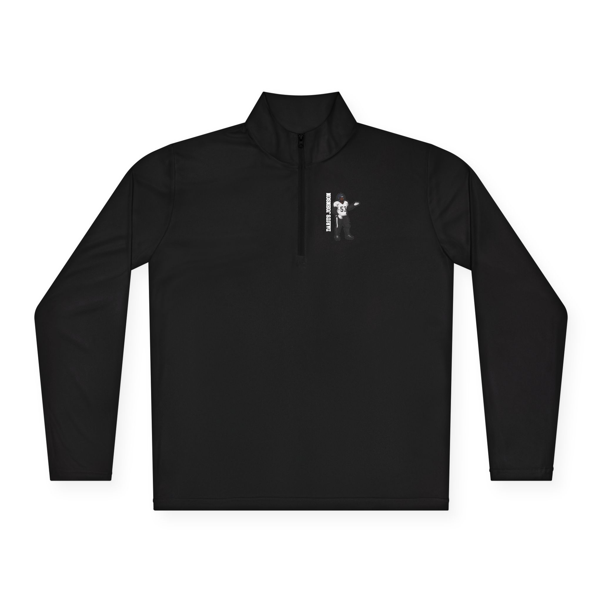 Q-Zip Pullover — character_name_vertical in Black