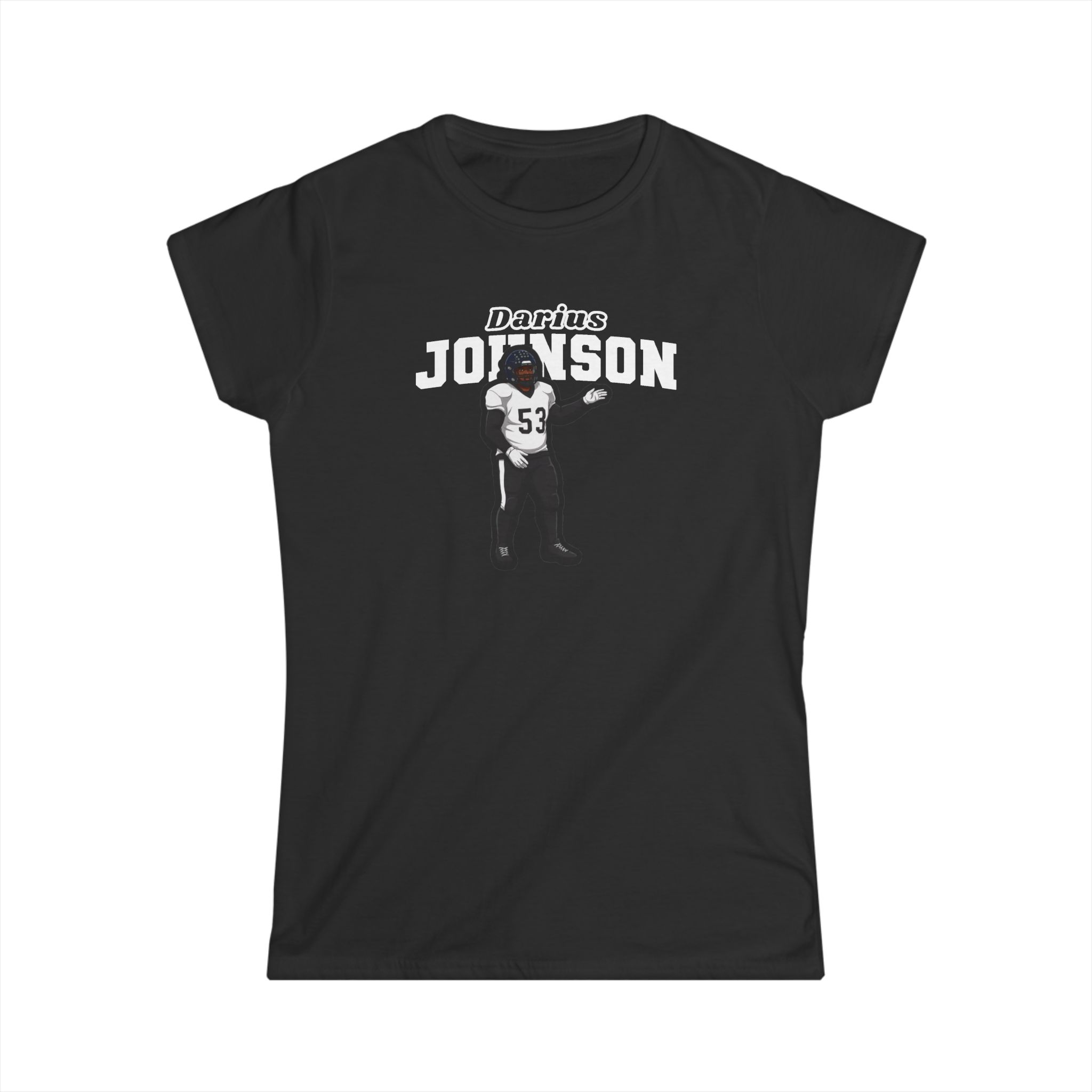 Women's Softstyle Tee — character_name_arch in Black