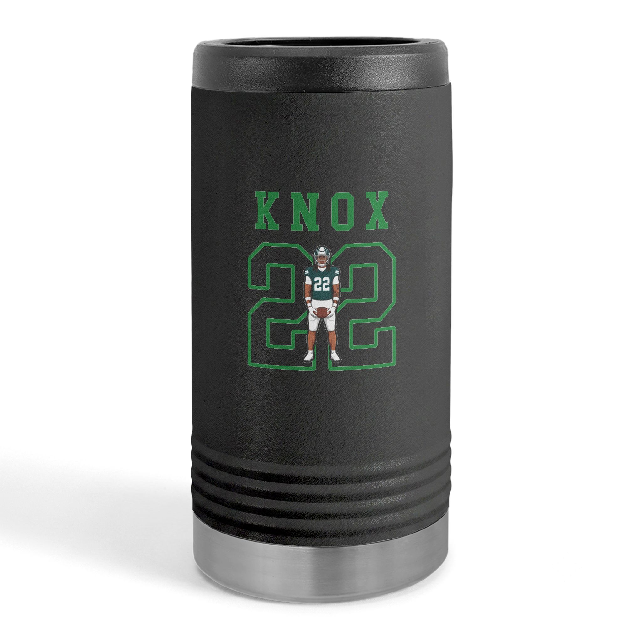 Slim Stainless Can Cooler — character_shirsey in Black