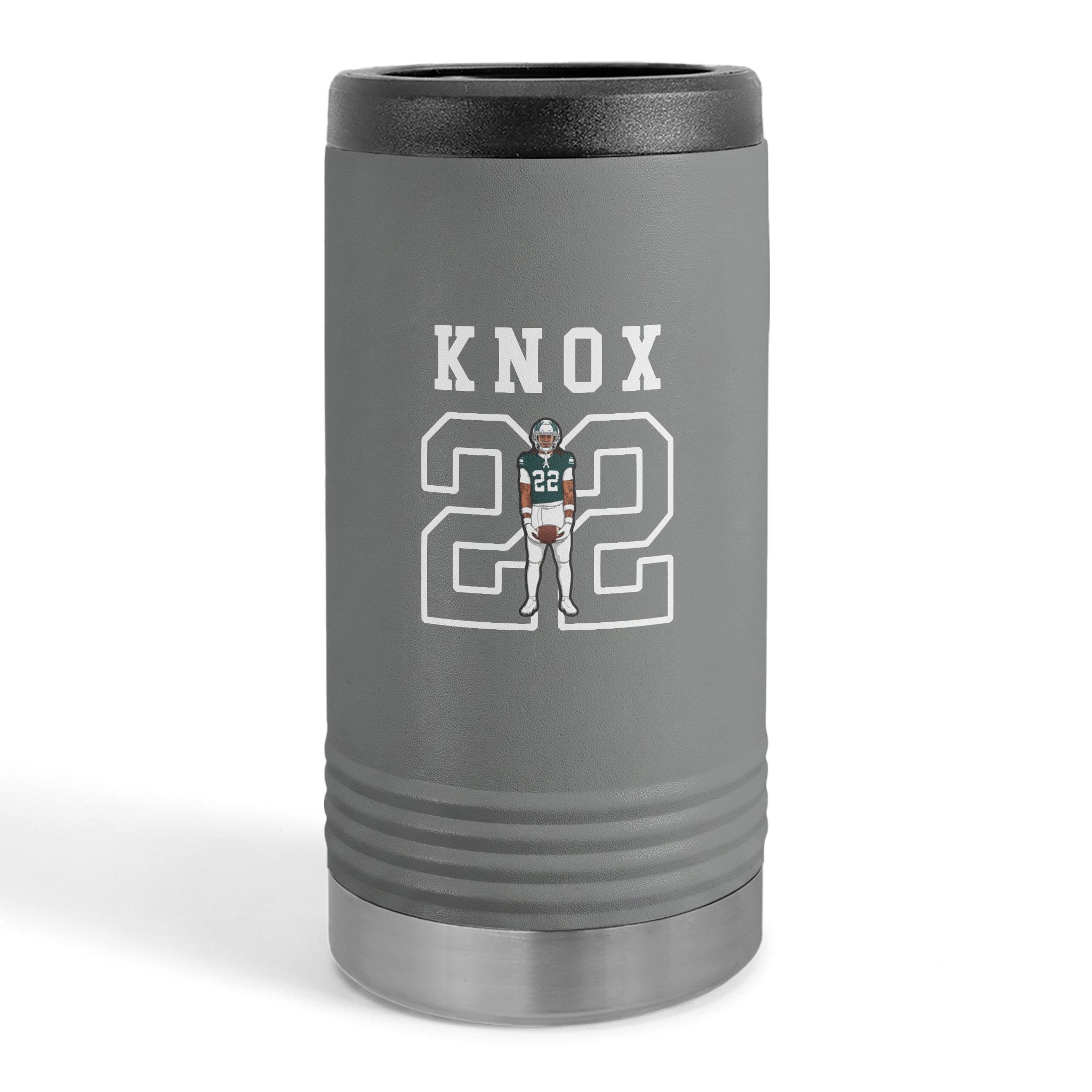 Slim Stainless Can Cooler — character_shirsey in Grey