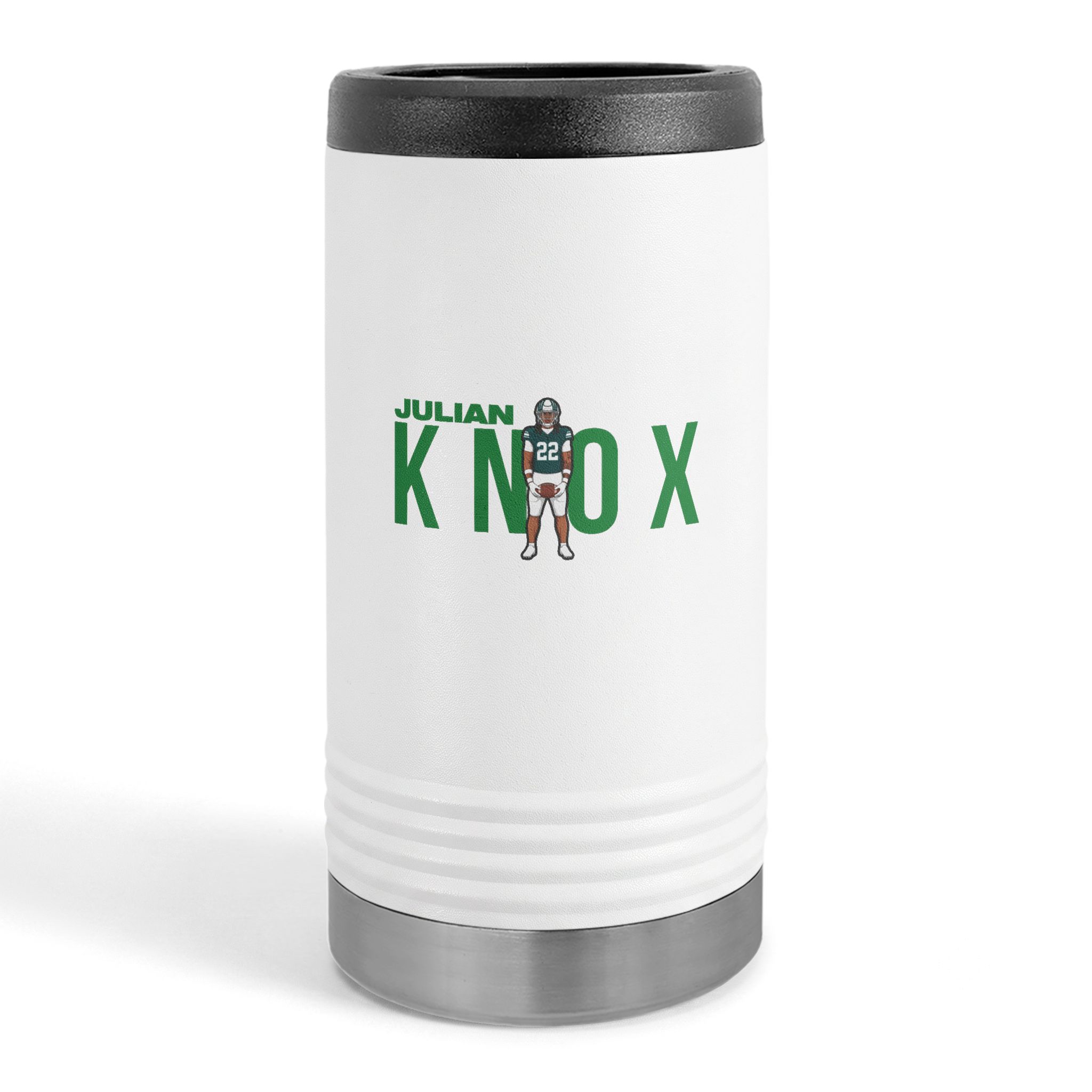 Slim Stainless Can Cooler — character_player_name in White