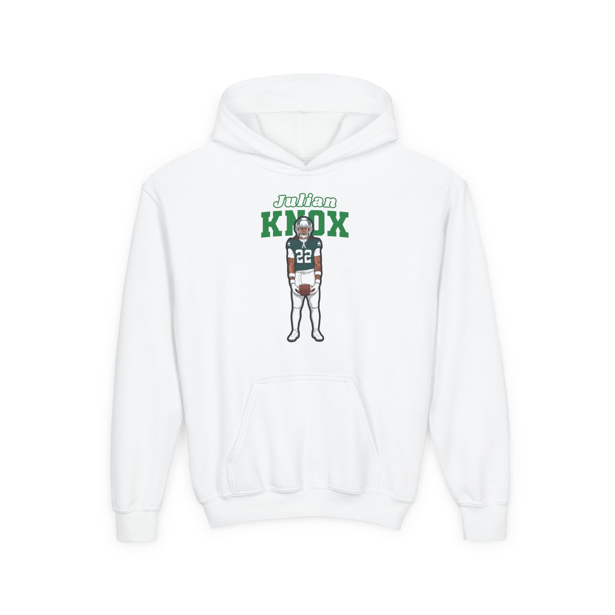 Youth Hoodie — character_name_arch in White