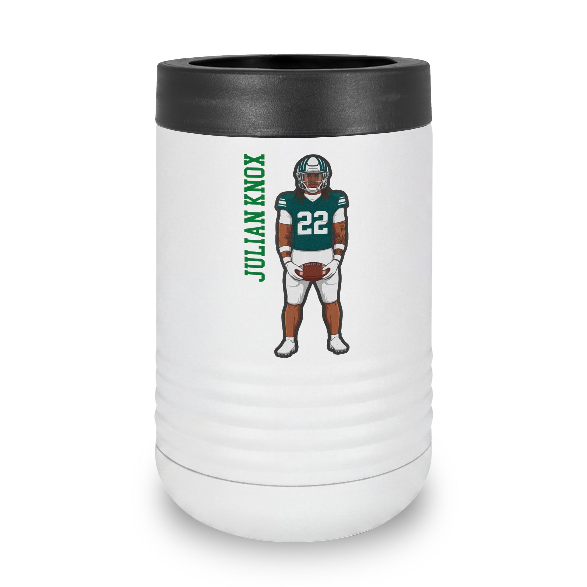 Stainless Can Cooler — character_name_vertical in White