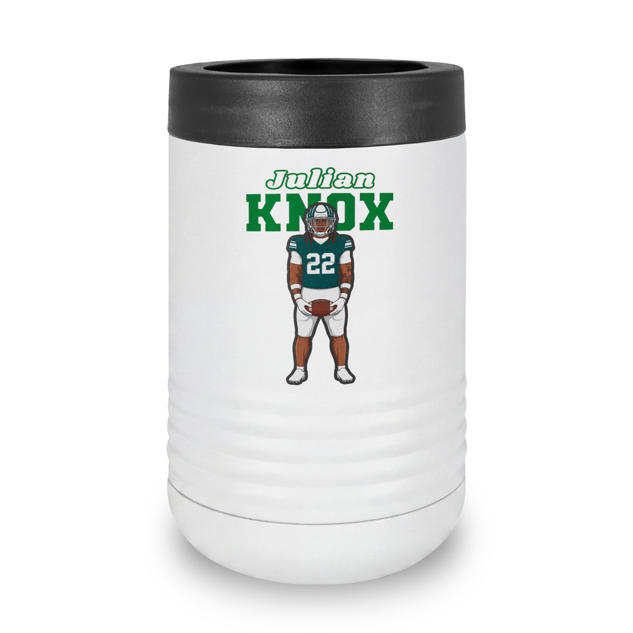 Stainless Can Cooler — character_name_arch in White
