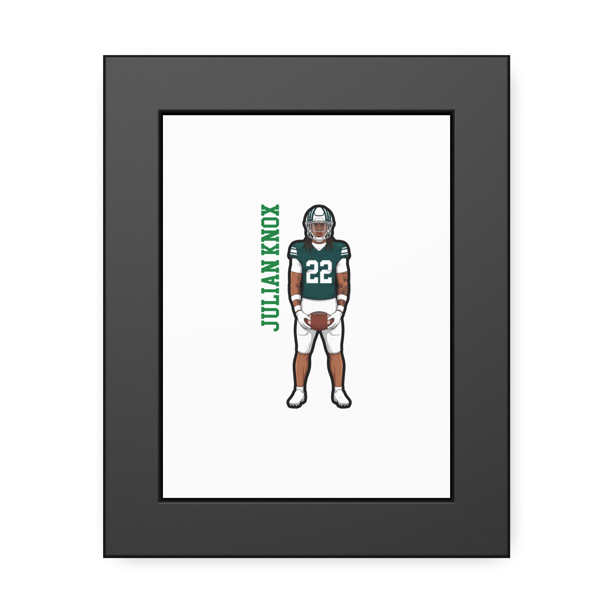 Framed Poster — character_name_vertical in Black