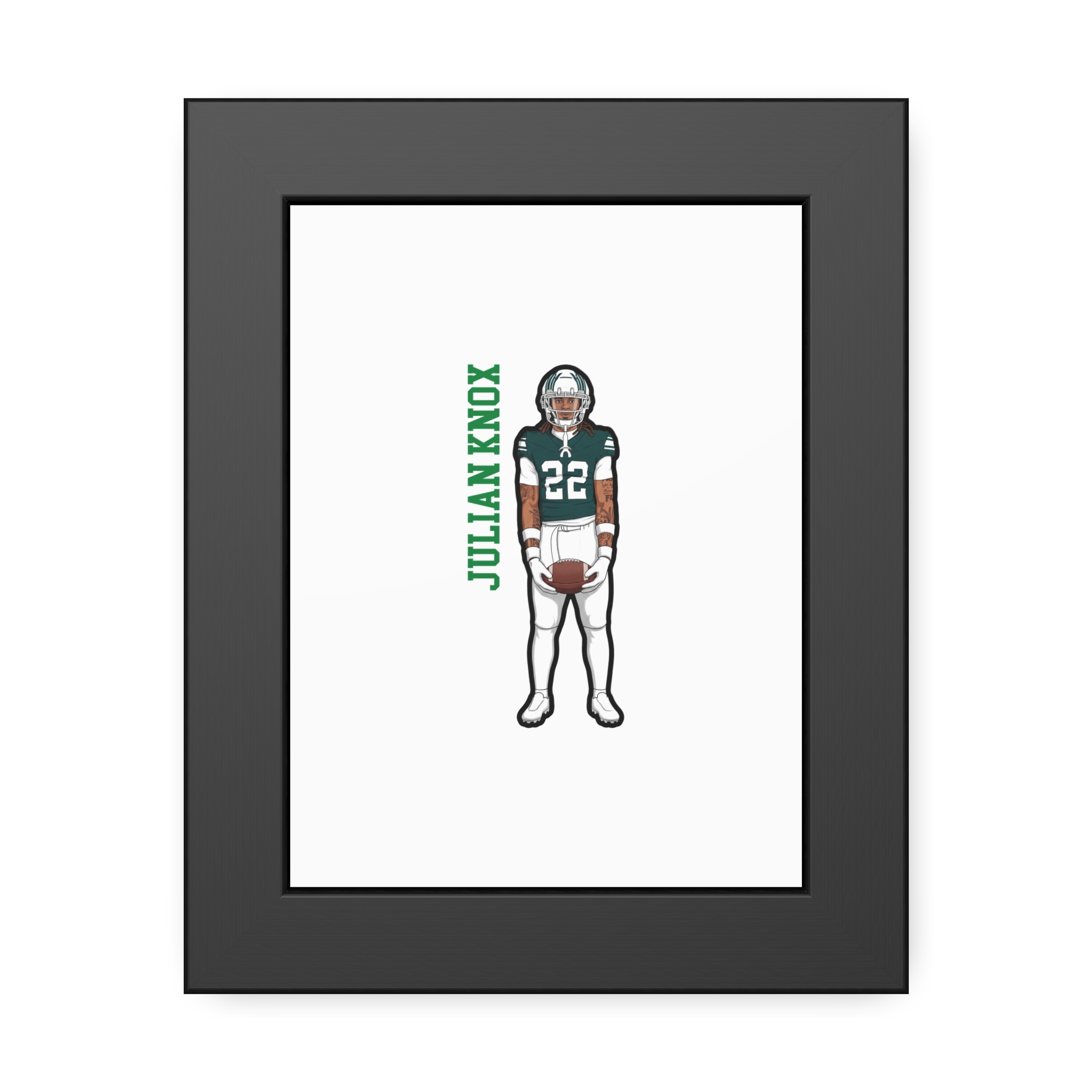 Framed Poster — character_name_vertical in Black