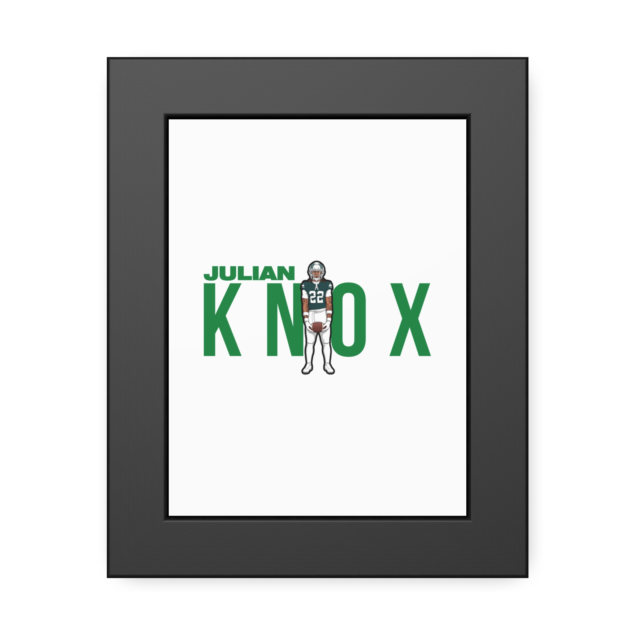 Framed Poster — character_player_name in Black