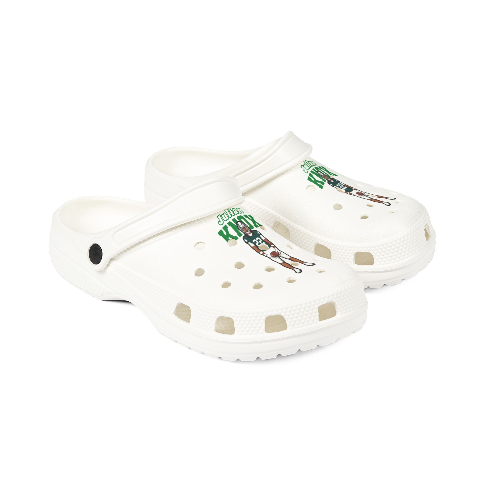 Rubber Clogs — character_name_arch in White