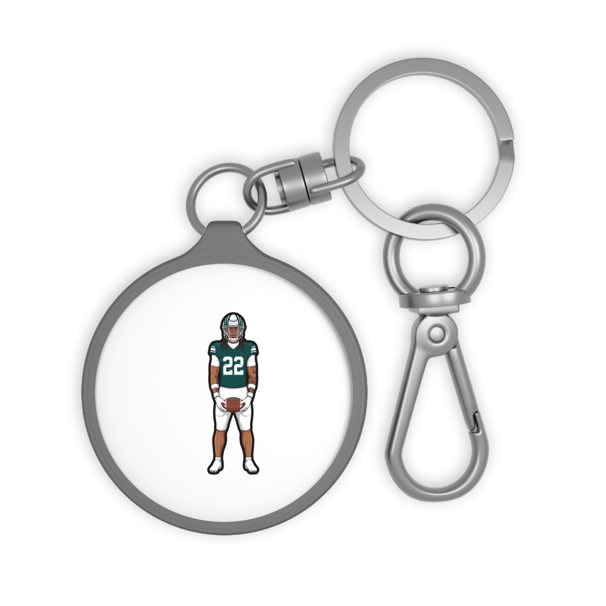 Keychain — character_name_vertical in Grey