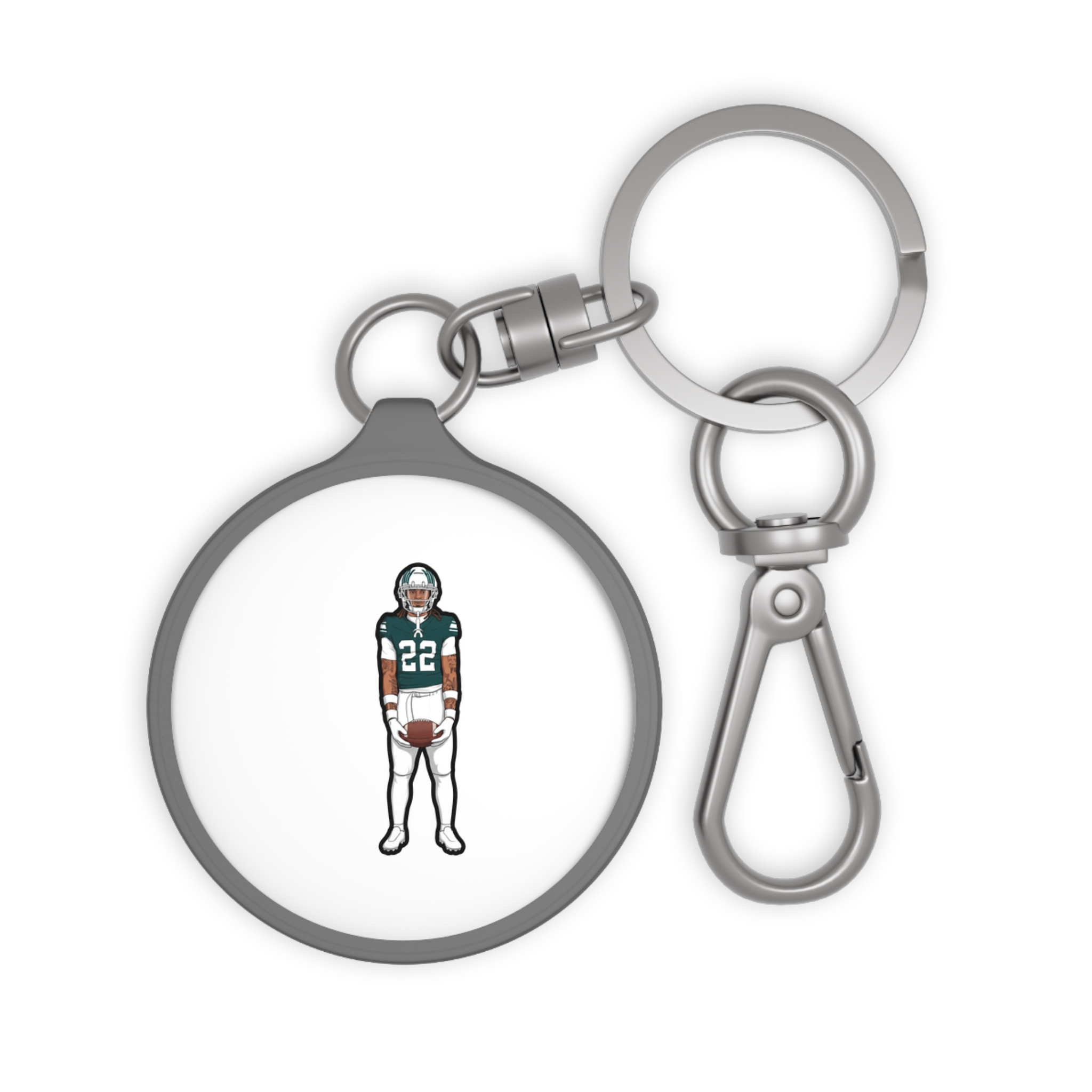 Keychain — character_name_vertical in Grey