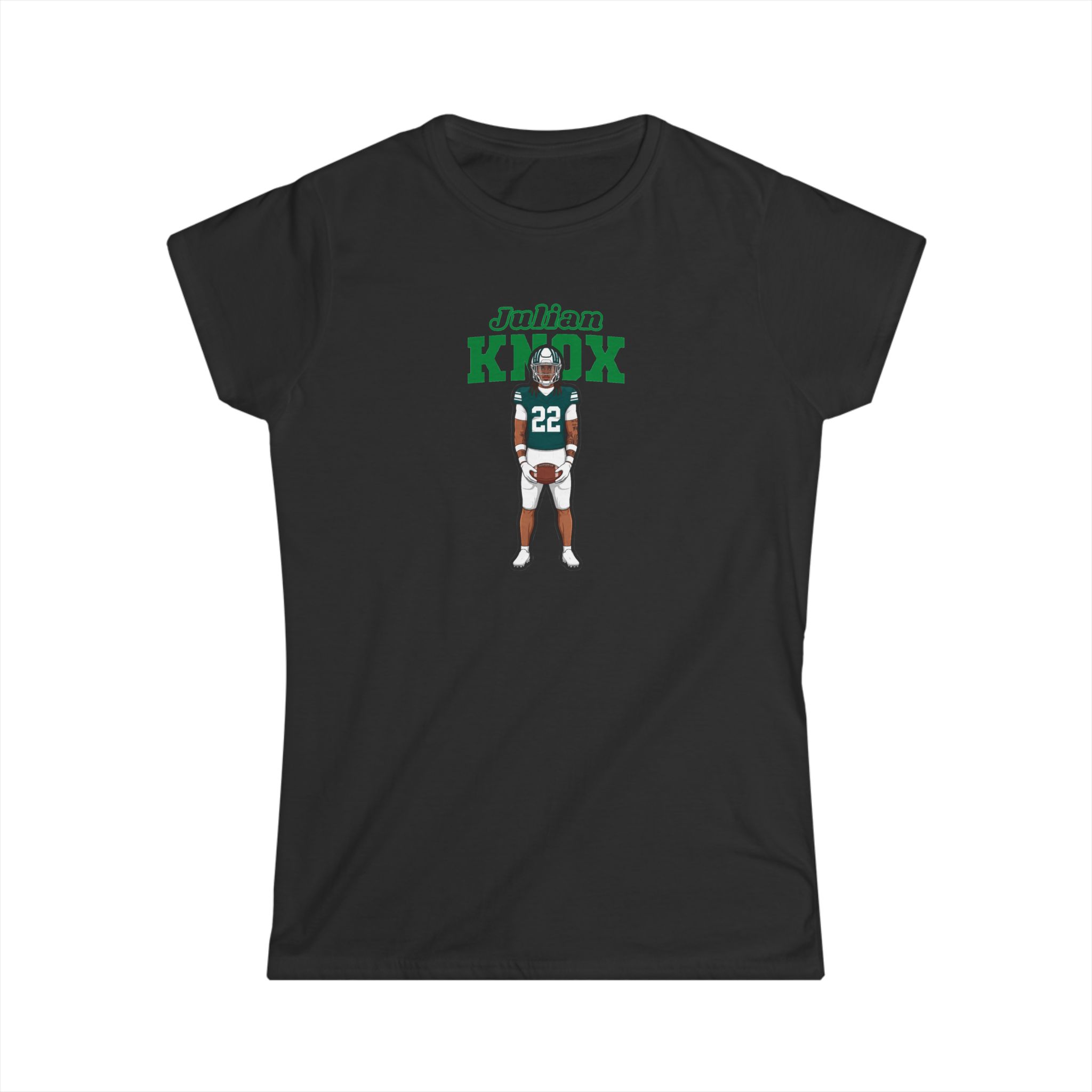 Women's Softstyle Tee — character_name_arch in Black