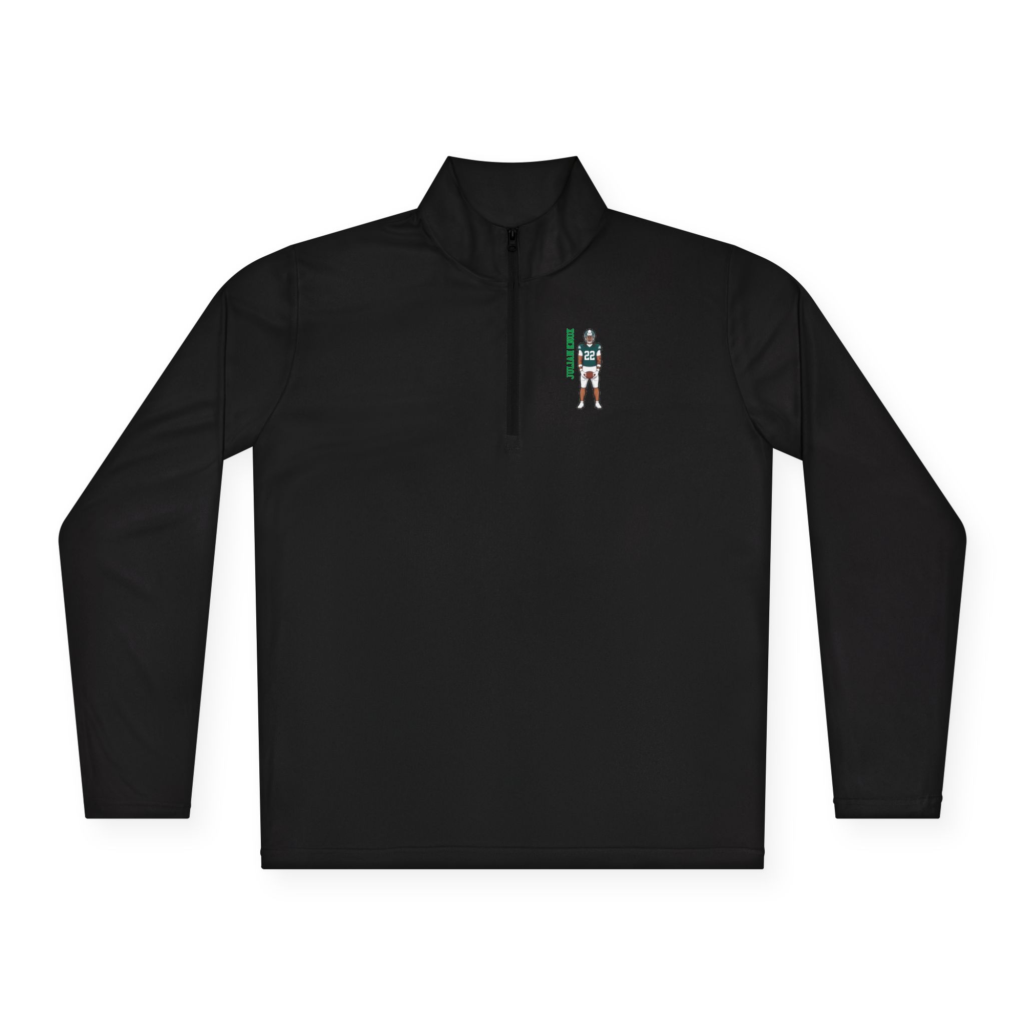 Q-Zip Pullover — character_name_vertical in Black